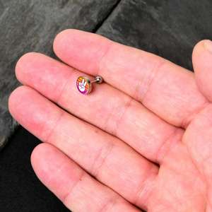 16G 1/4 Retro Stripes Peace Sign Fingers Cartilage Tragus Earring by Onyx O