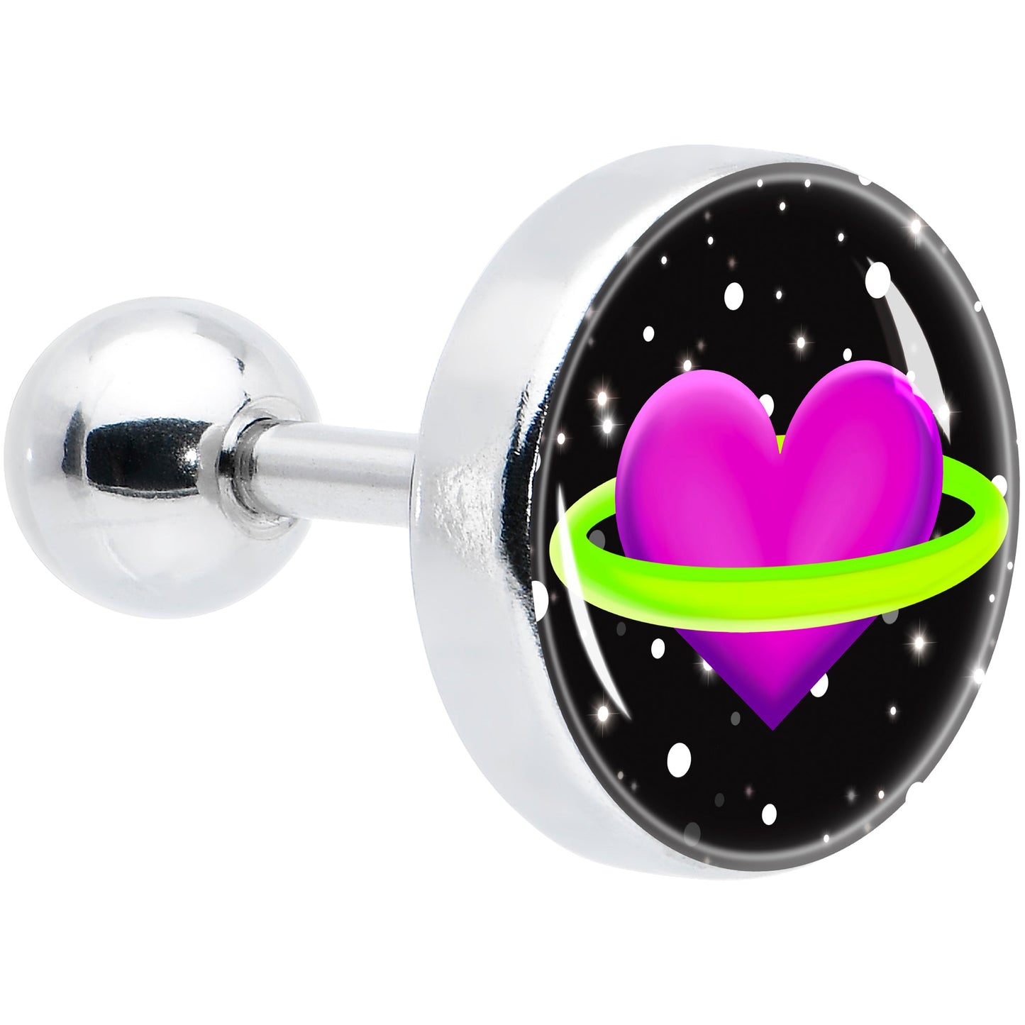 16G 1/4 Heart Planet Cartilage Tragus Earring by Onyx O