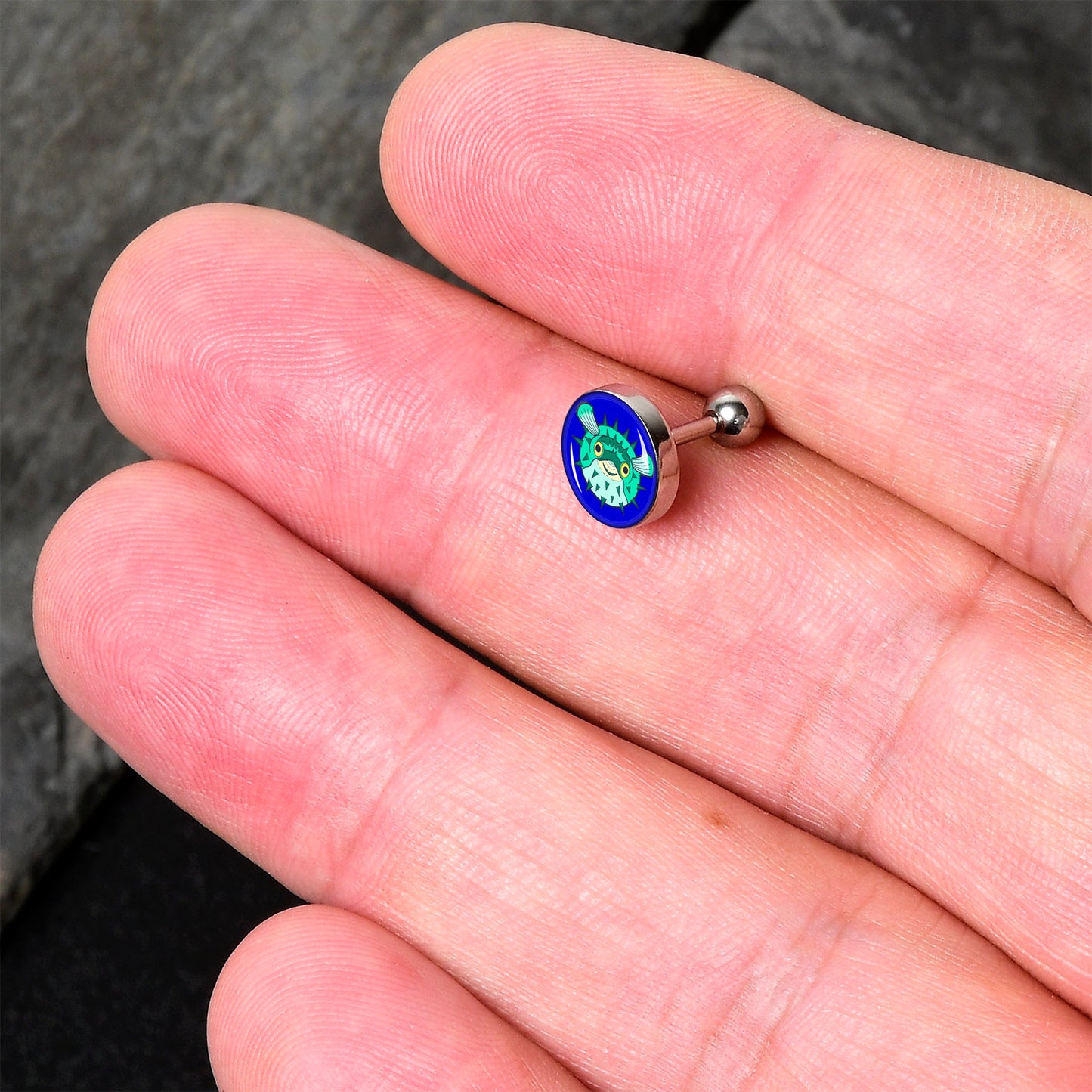 16G 1/4 Pufferfish Cartilage Tragus Earring by Onyx O