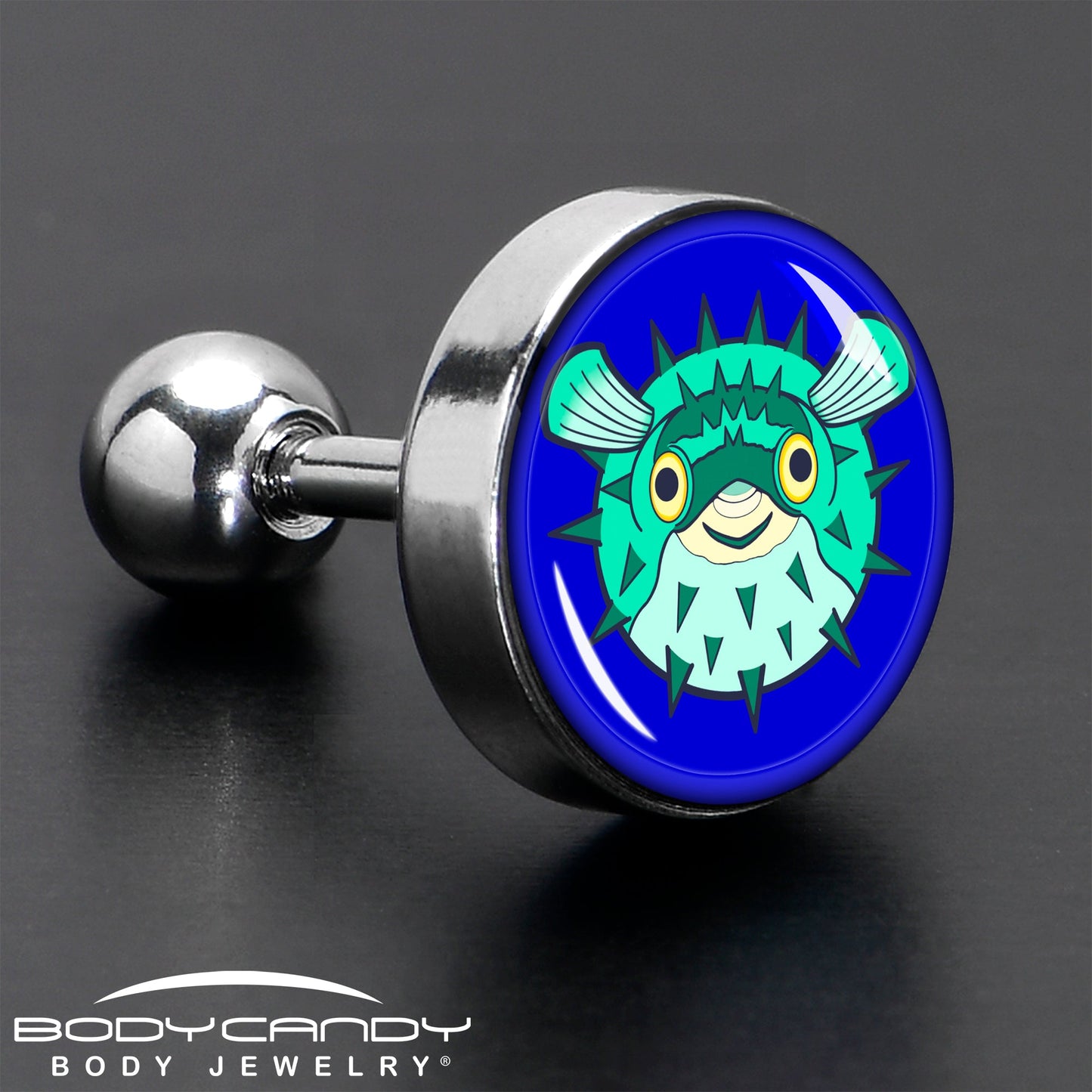 16G 1/4 Pufferfish Cartilage Tragus Earring by Onyx O