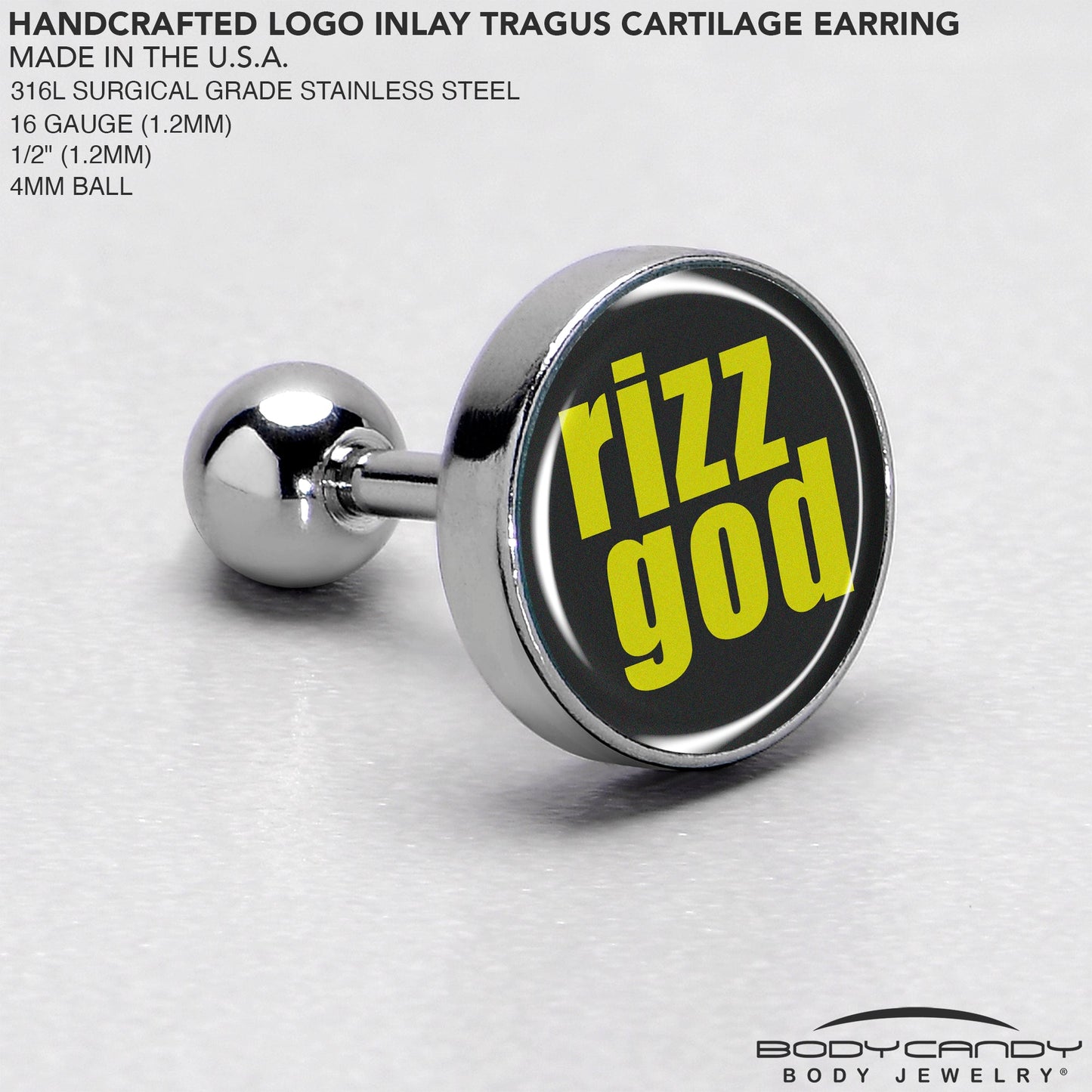 RIZZ GOD Tragus Cartilage Earring by Onyx O