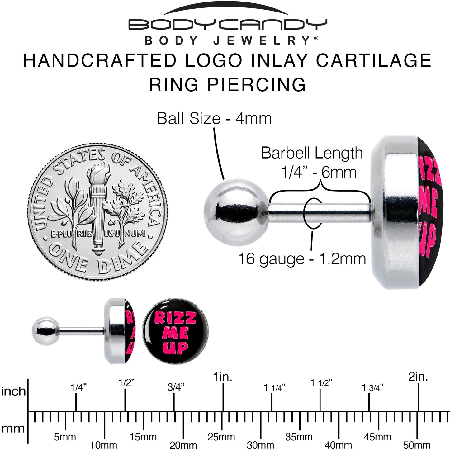 RIZZ ME UP Tragus Cartilage Earring by Onyx O
