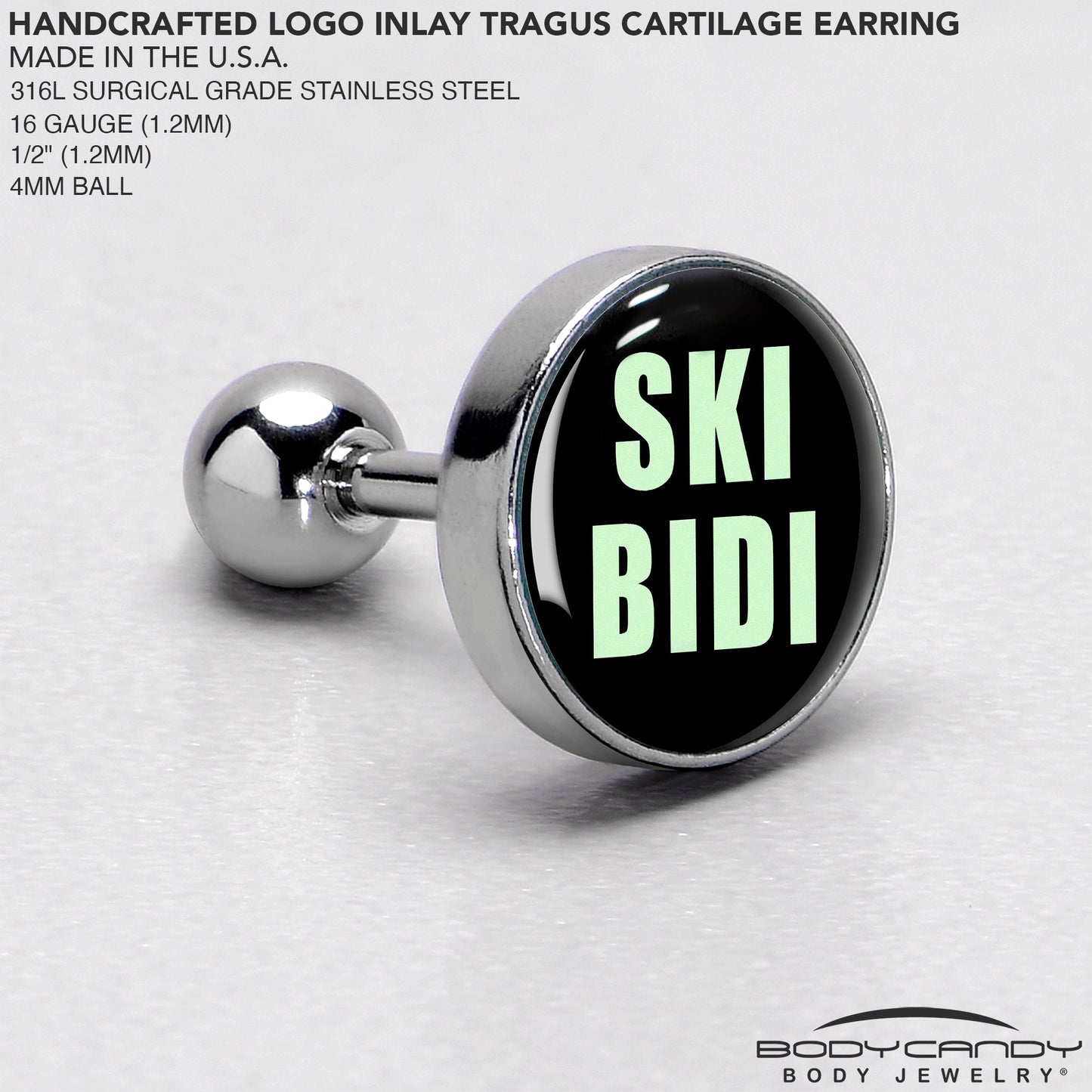 16G 1/4 SKIBIDI Cartilage Tragus Earring by Onyx O