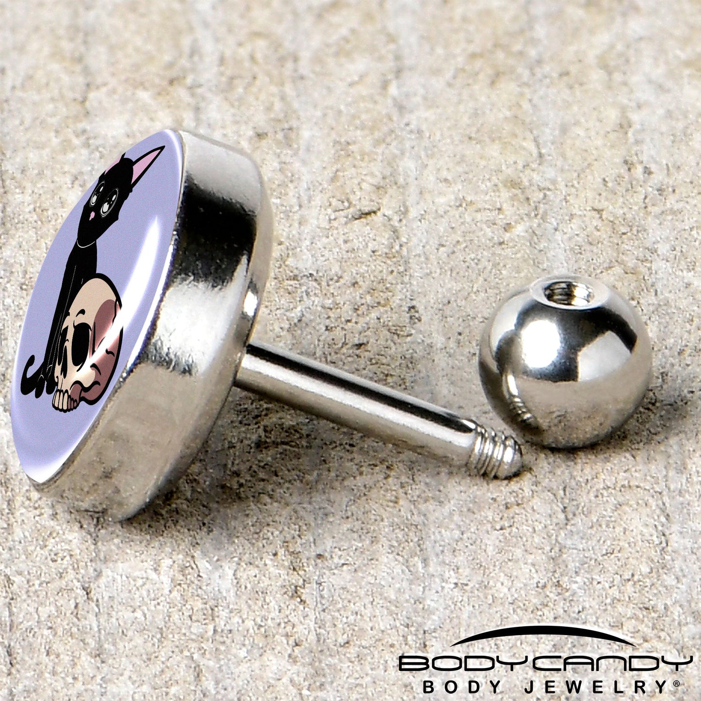 16G 1/4 Skull Cat Tragus Cartilage Earring by Onyx O