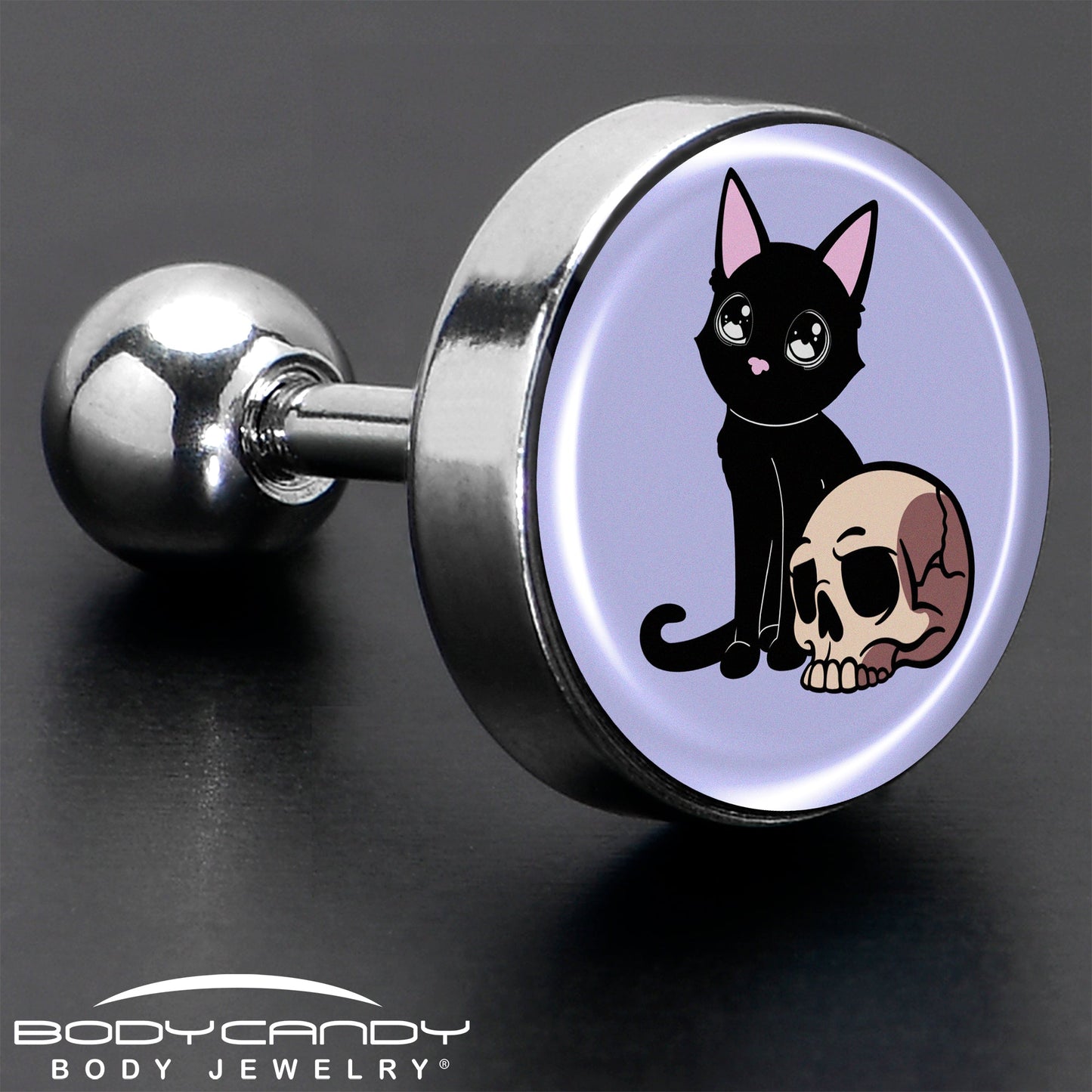 16G 1/4 Skull Cat Tragus Cartilage Earring by Onyx O