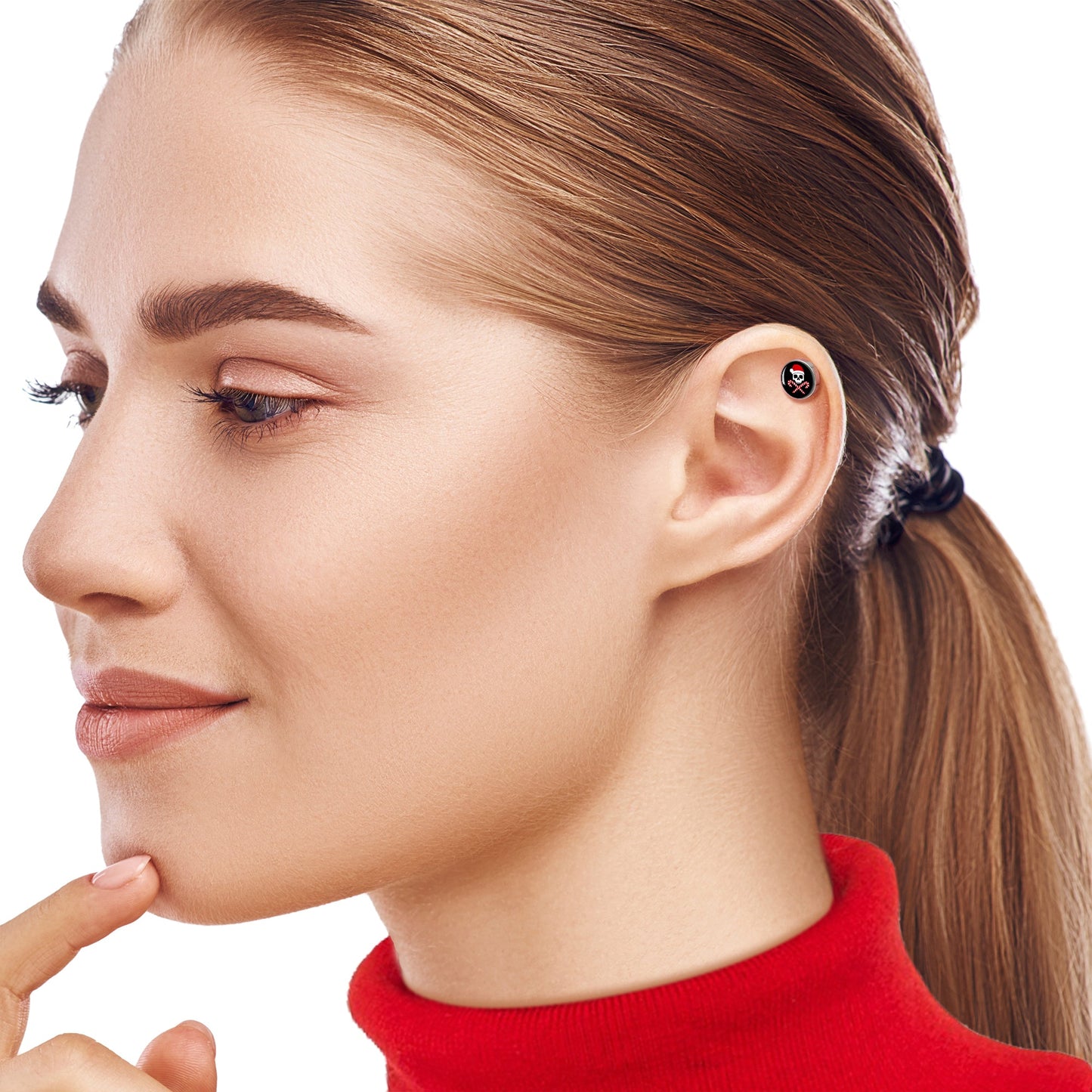 16G 1/4 Santa Pirate Candy Cane Tragus Cartilage Earring by Onyx O