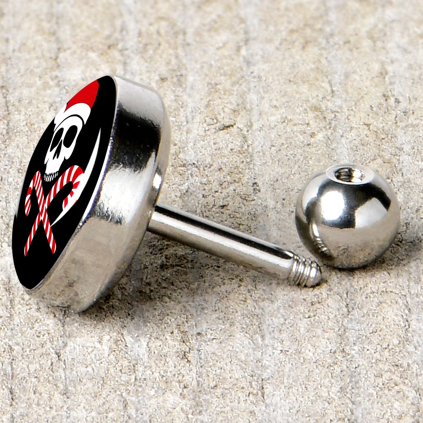 16G 1/4 Santa Pirate Candy Cane Tragus Cartilage Earring by Onyx O