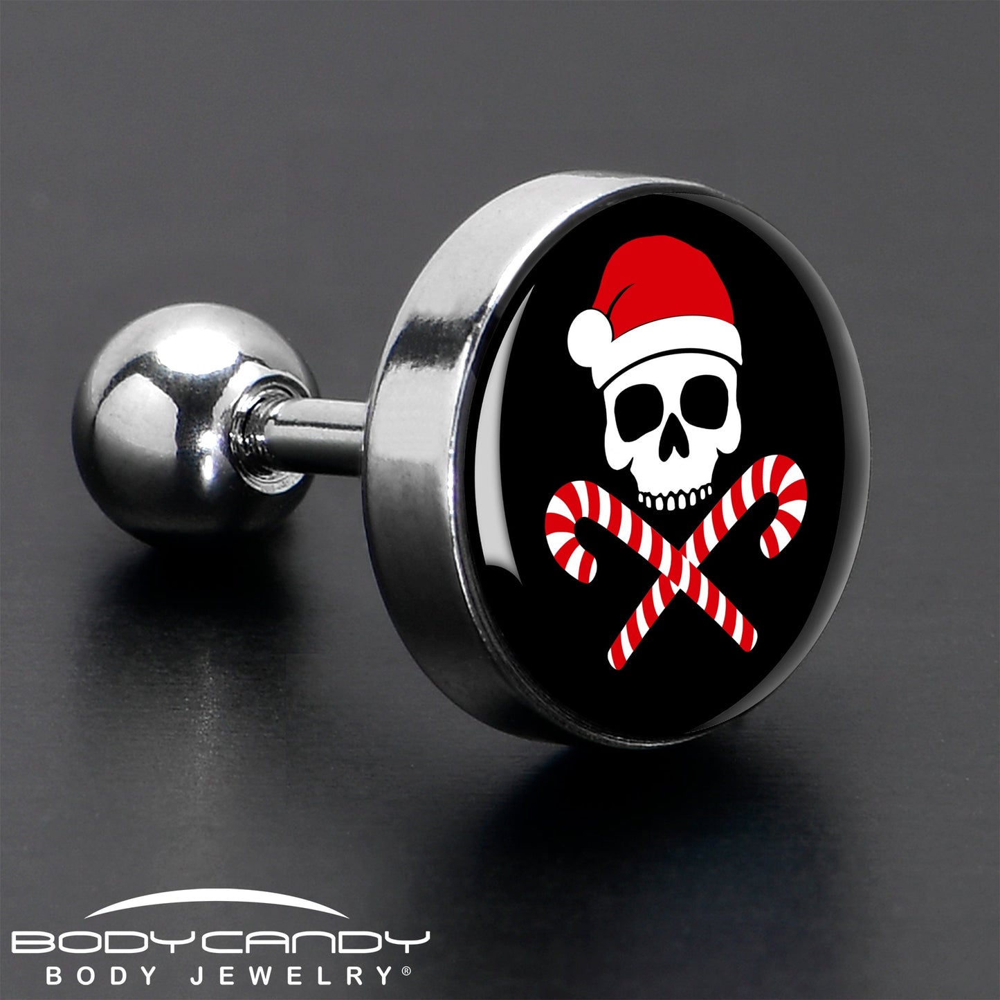 16G 1/4 Santa Pirate Candy Cane Tragus Cartilage Earring by Onyx O