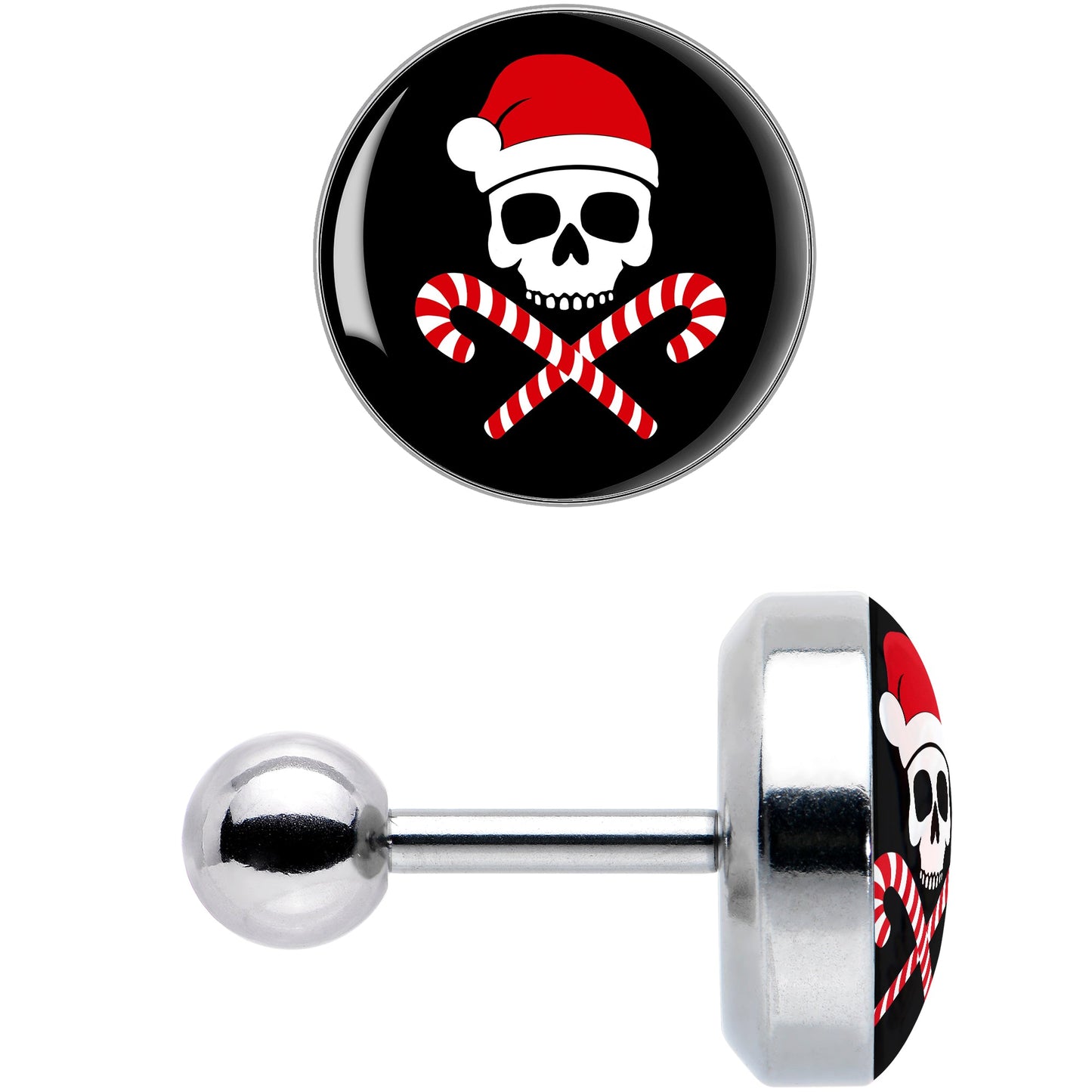 16G 1/4 Santa Pirate Candy Cane Tragus Cartilage Earring by Onyx O