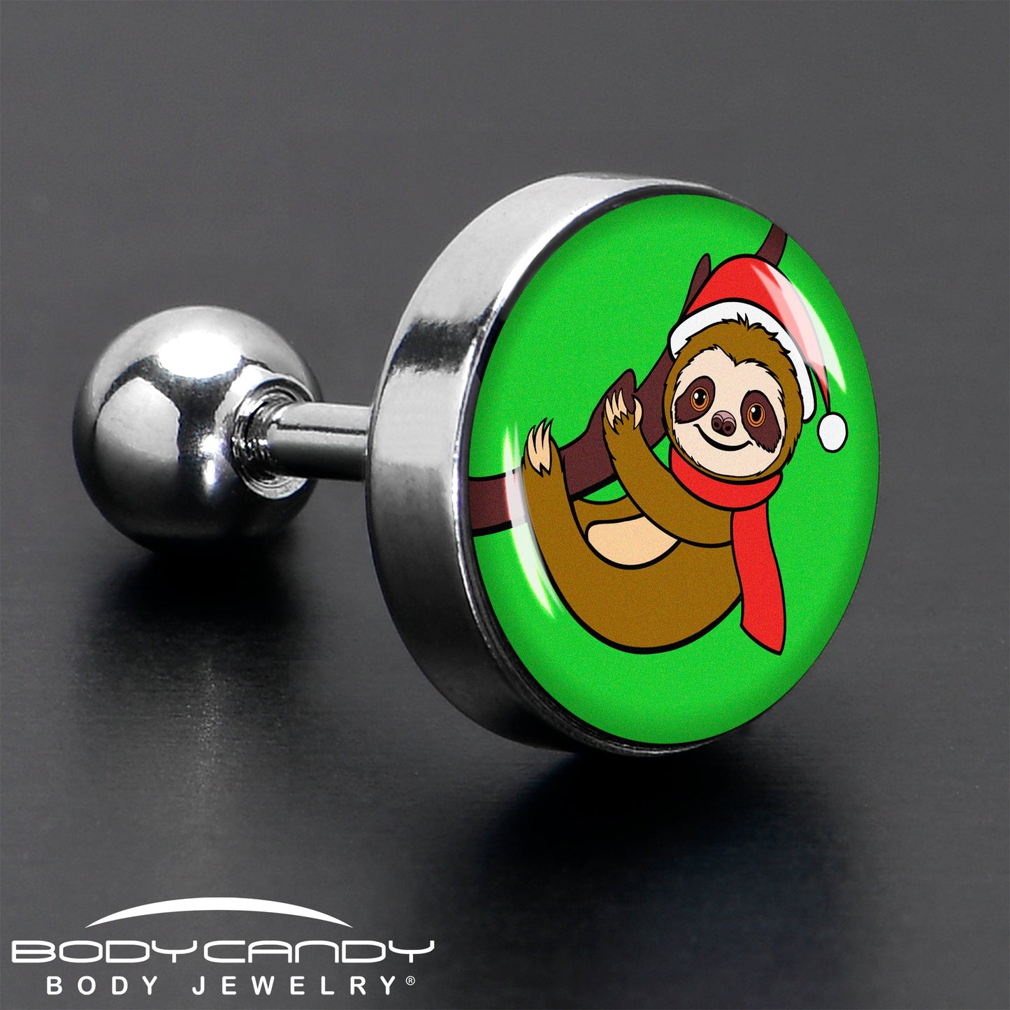 16G 1/4 Santa Sloth Tragus Cartilage Earring by Onyx O