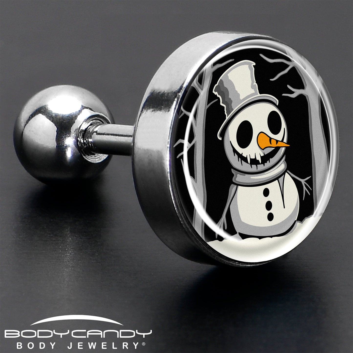 Christmas Holiday Spooky Snowman Tragus Cartilage Earring by Onyx O