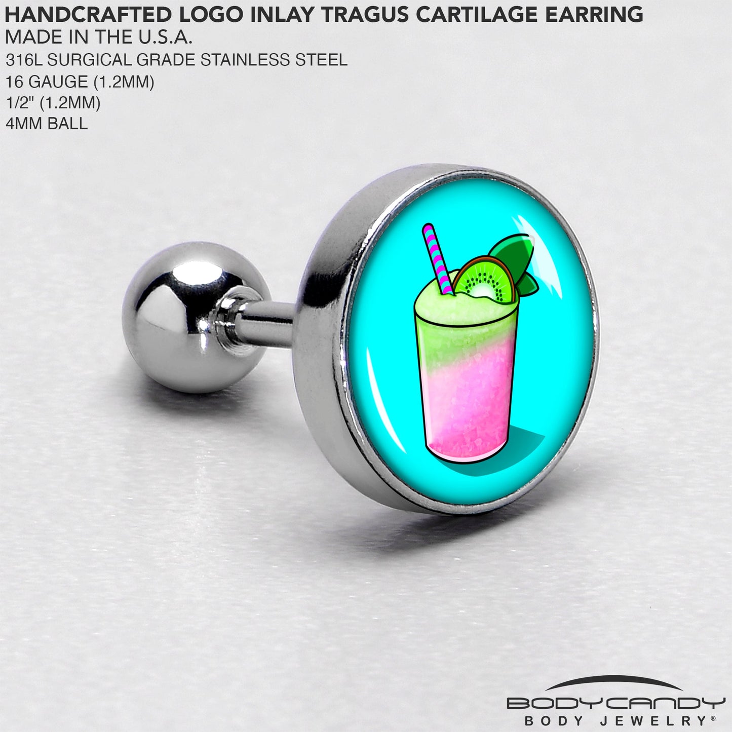 16G 1/4 Summer Drink Cartilage Tragus Earring by Onyx O