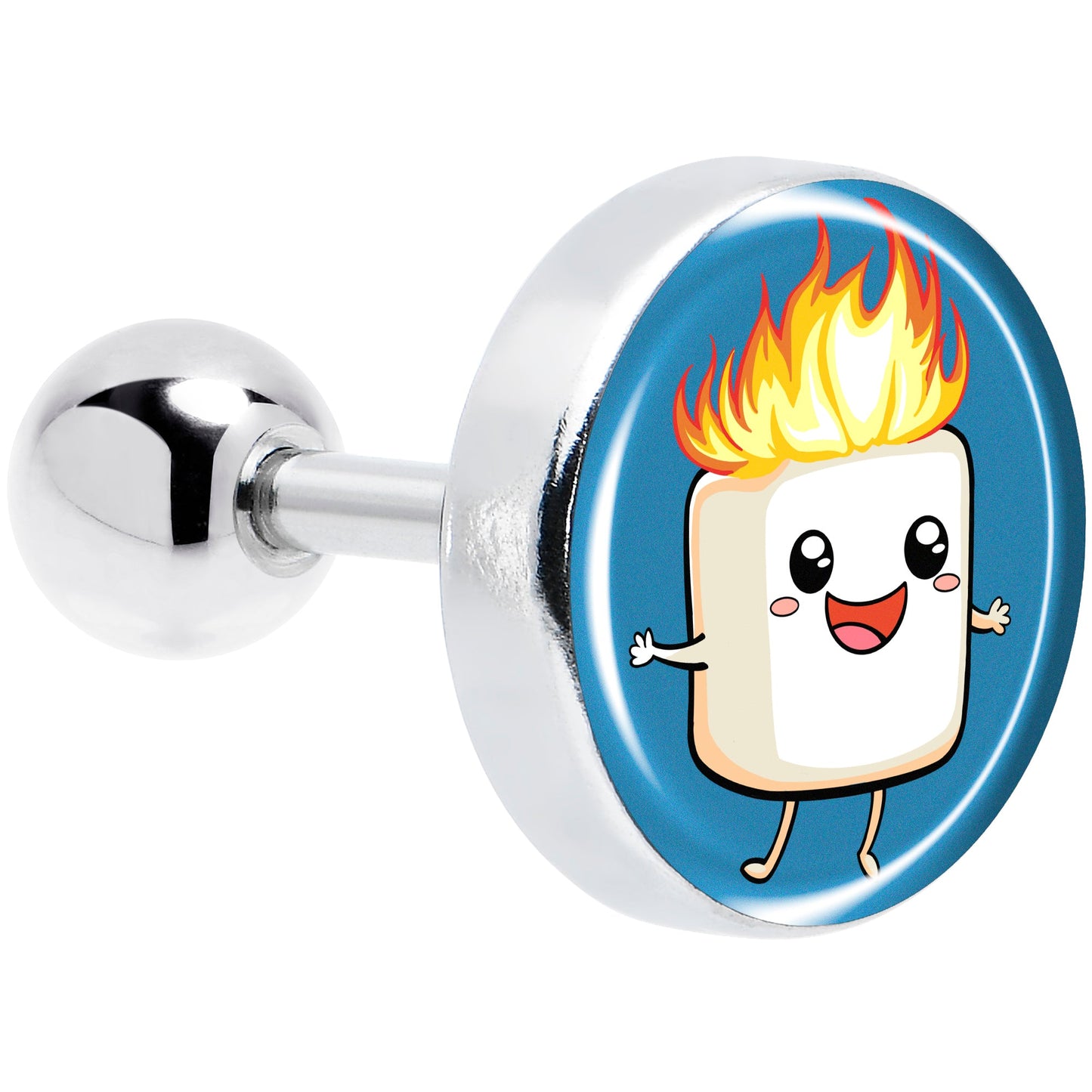 16G 1/4 Burning Marshmallow Tragus Cartilage Earring by Onyx O