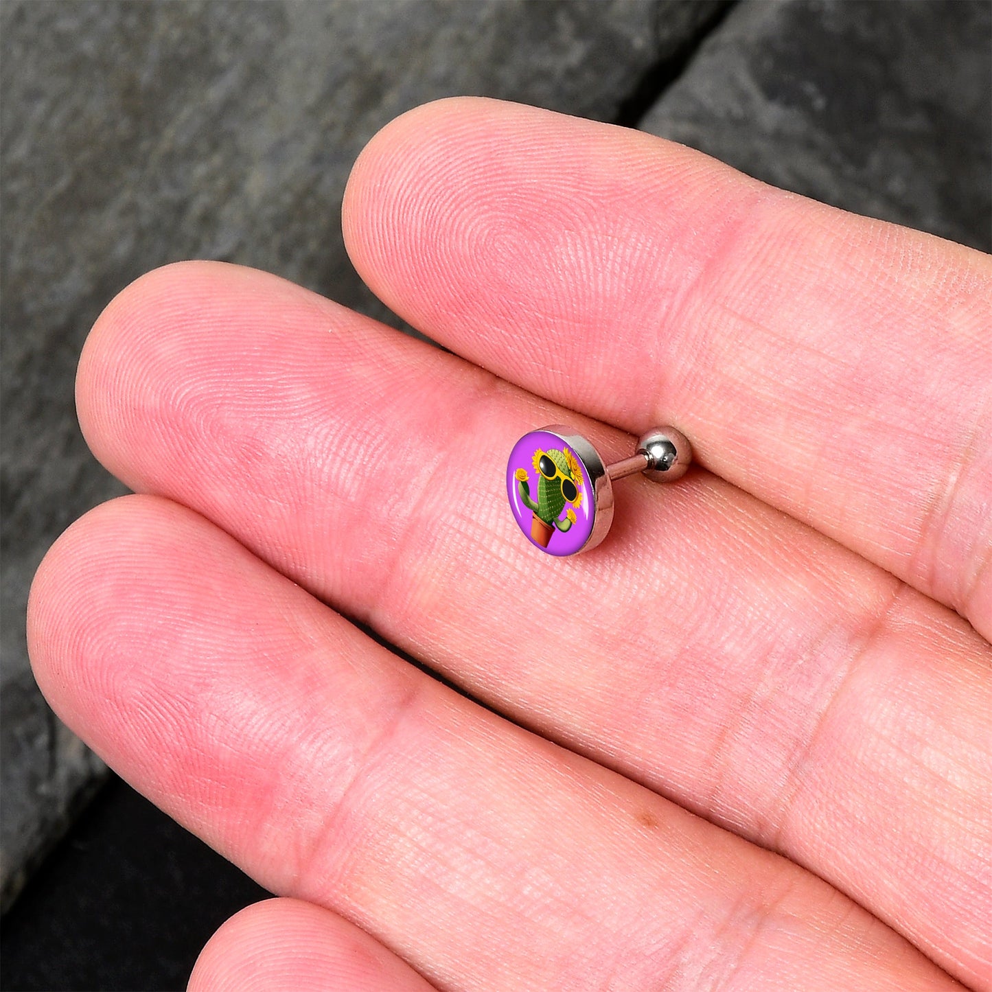 16G 1/4 Sunflower Cactus Cartilage Tragus Earring by Onyx O