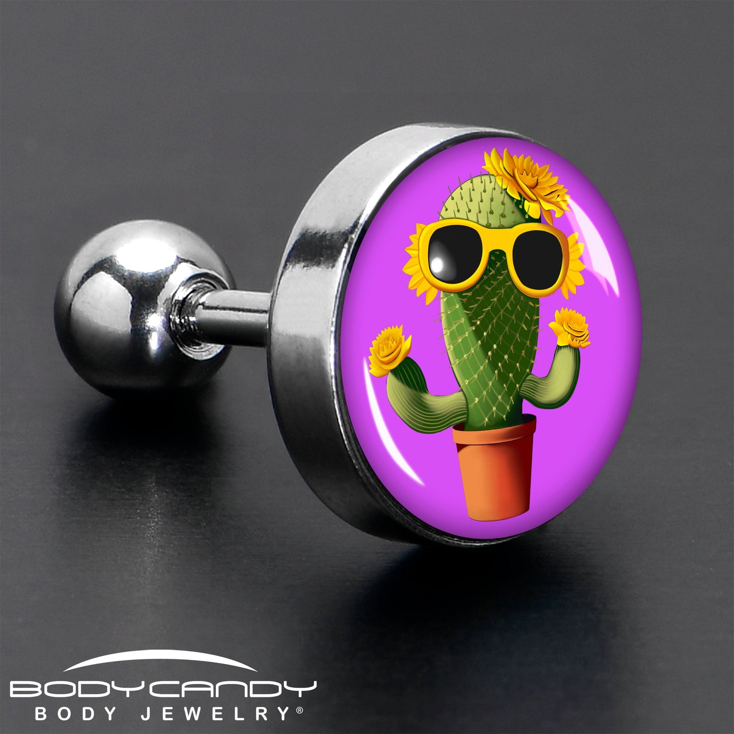 16G 1/4 Sunflower Cactus Cartilage Tragus Earring by Onyx O