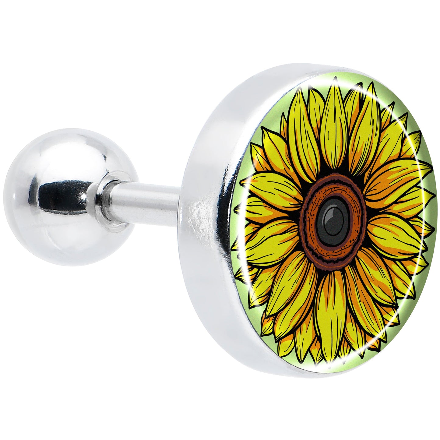 Blossom Creation Yellow Sunflower Tragus Cartilage Earring by Onyx O