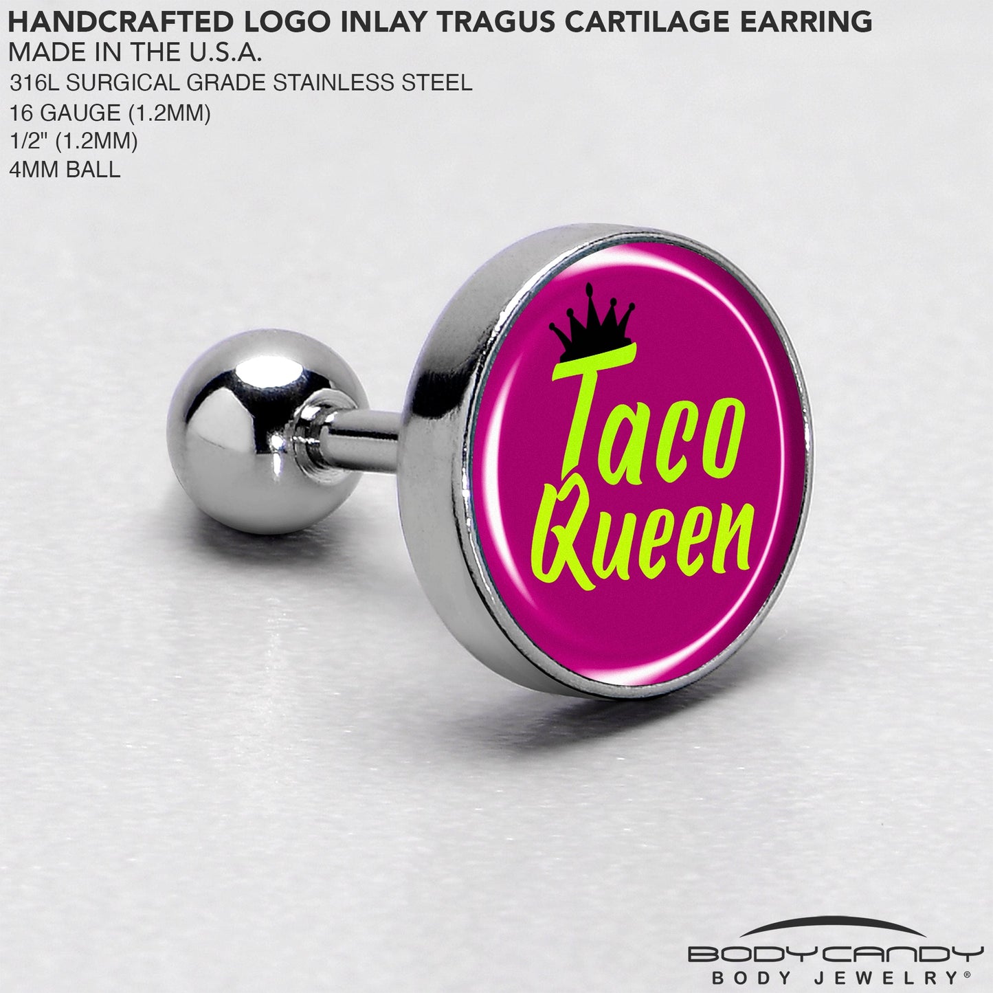 Taco Queen Tragus Cartilage Earring by Onyx O