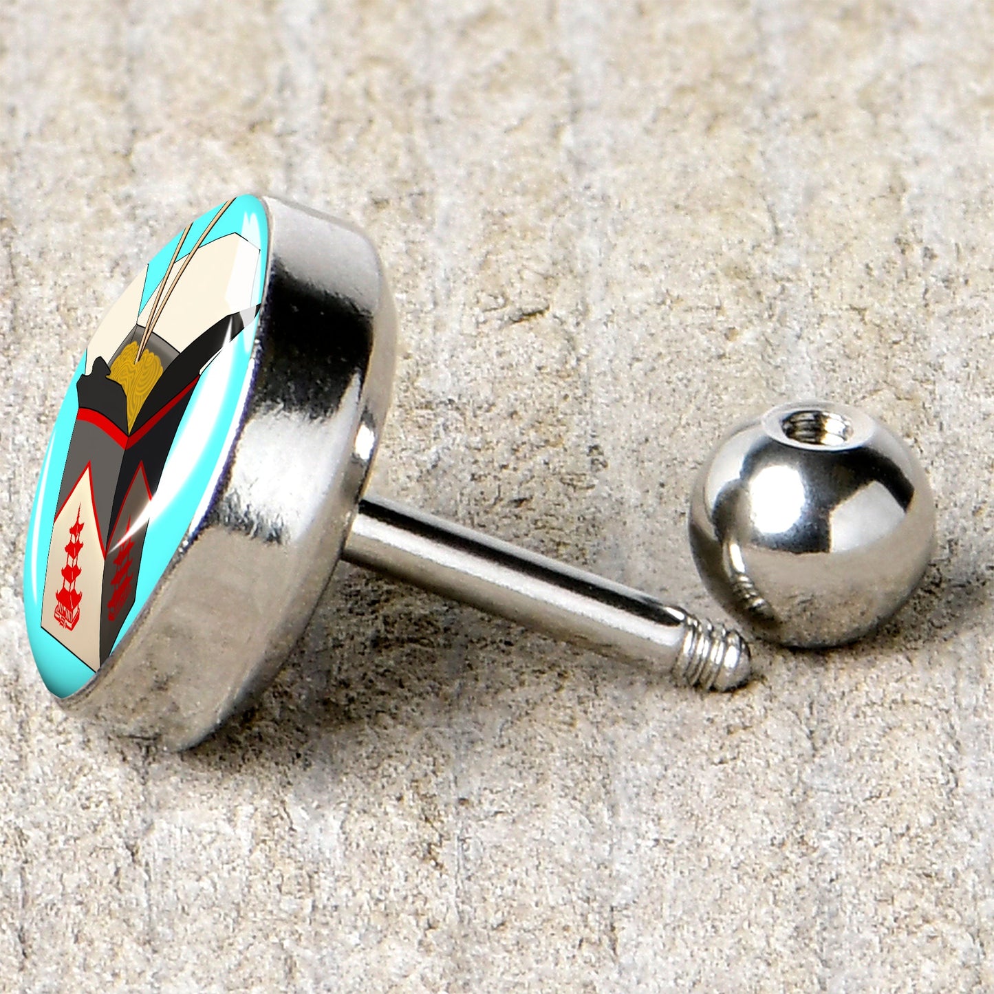 16G 1/4 Chinese Take Out Cartilage Tragus Earring by Onyx O