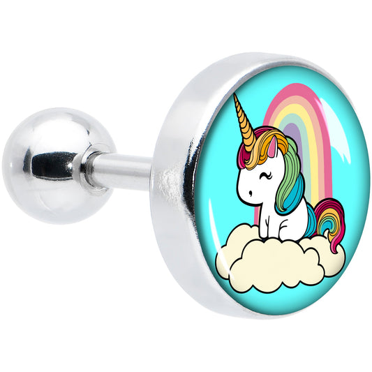 16G 1/4 Rainbow Unicorn Cartilage Tragus Earring by Onyx O