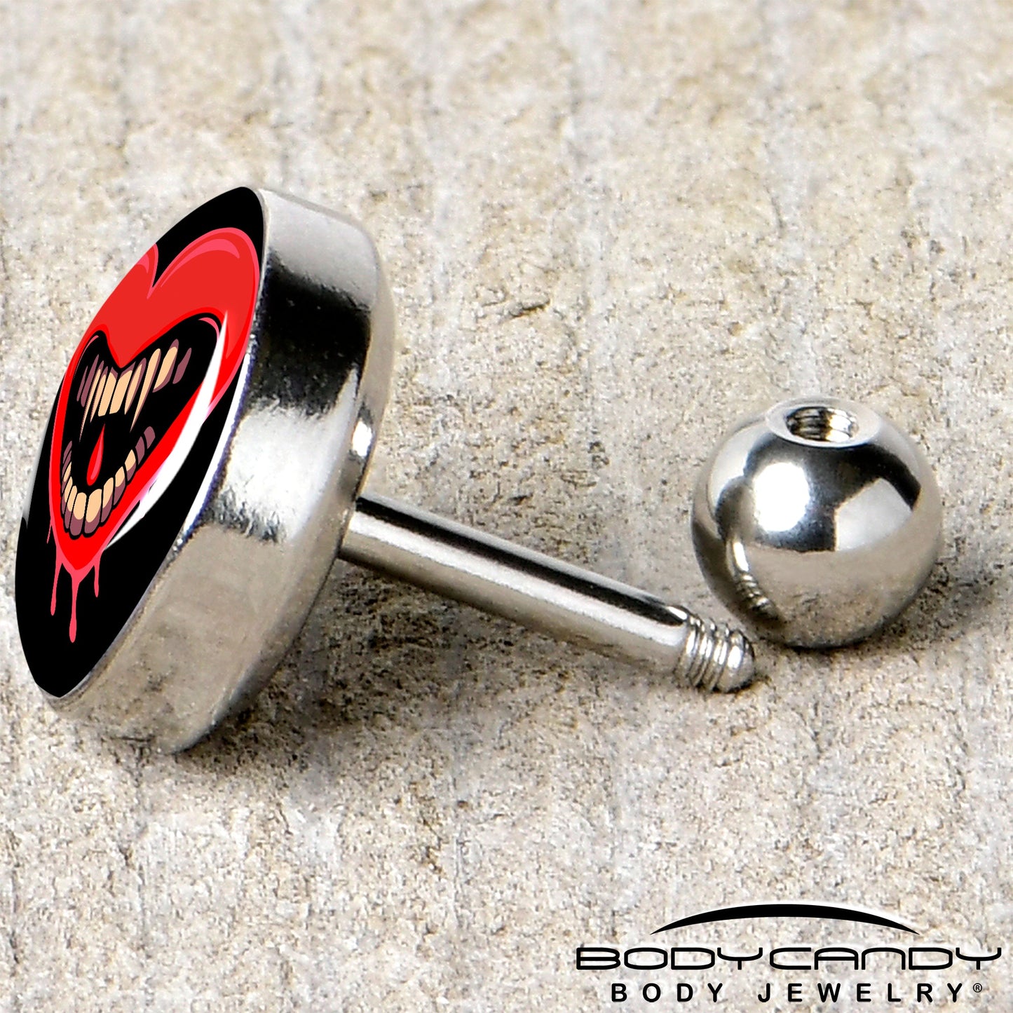 16G Valentine Heart Vampire Tragus Cartilage Earring