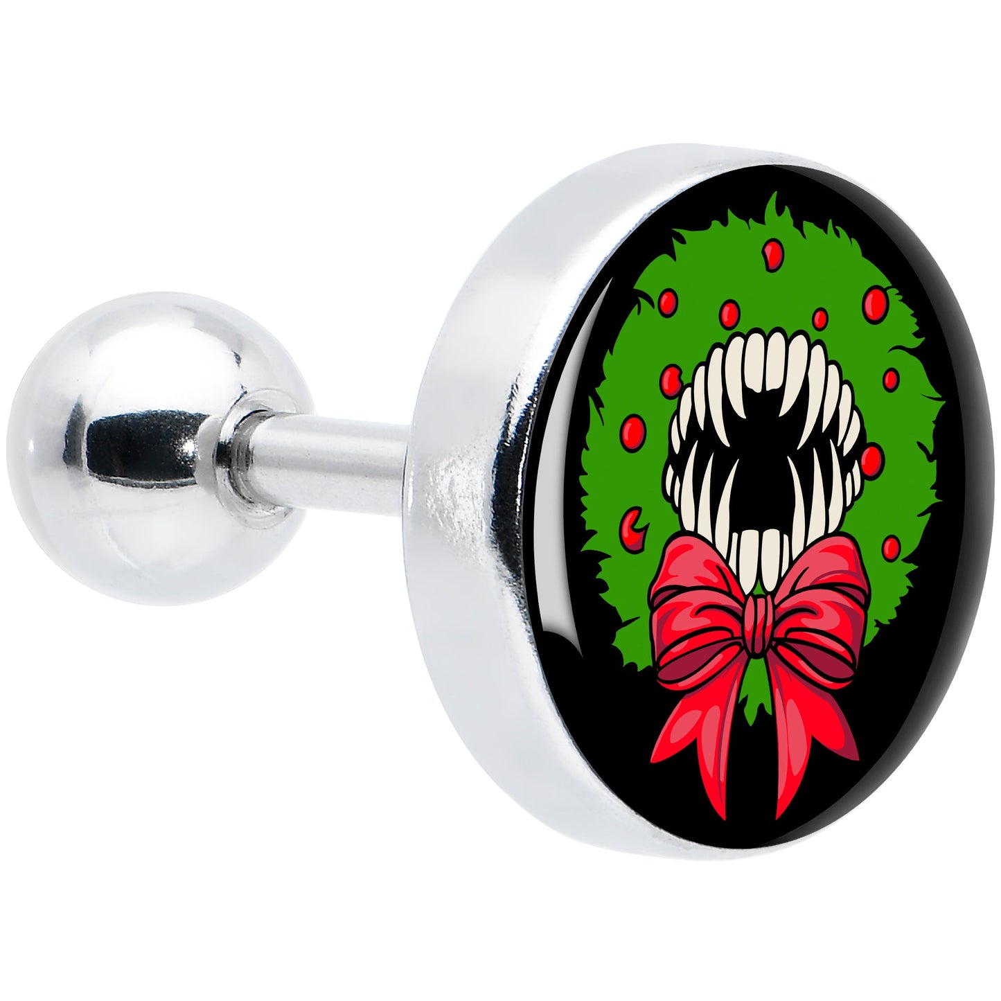 16G 1/4 Holiday Vampire Wreath Tragus Cartilage Earring by Onyx O