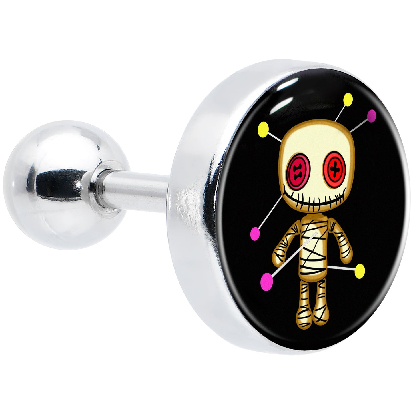 16G 1/4 Voodoo Doll Tragus Cartilage Earring by Onyx O