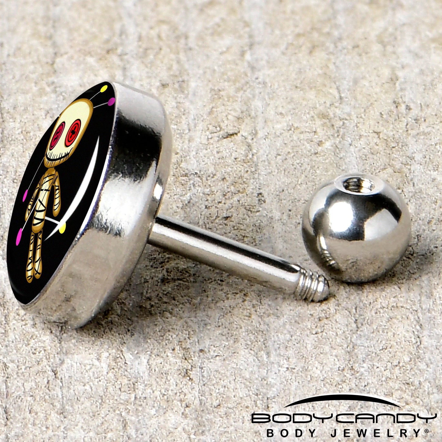 16G 1/4 Voodoo Doll Tragus Cartilage Earring by Onyx O