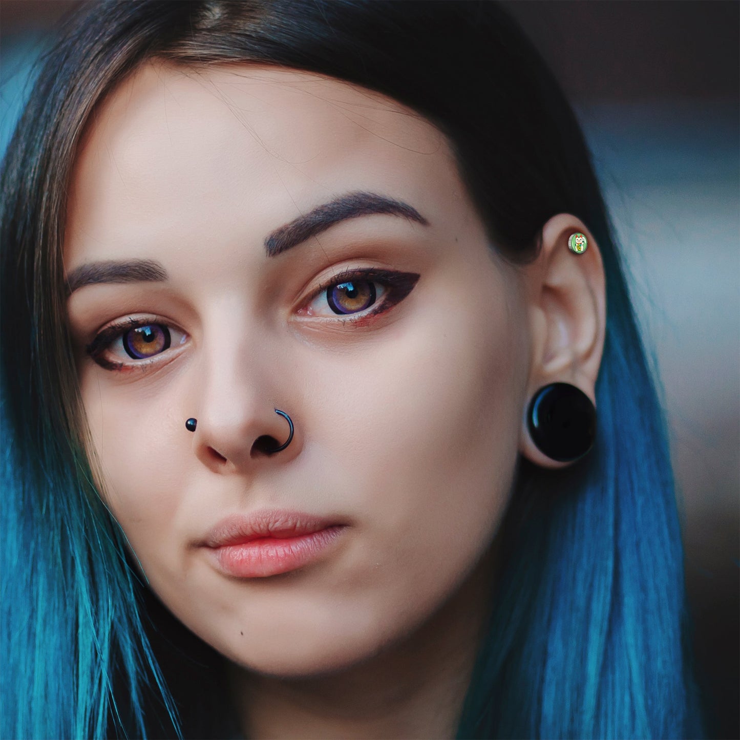 16G 1/4 Waving Cat Cartilage Tragus Earring by Onyx O