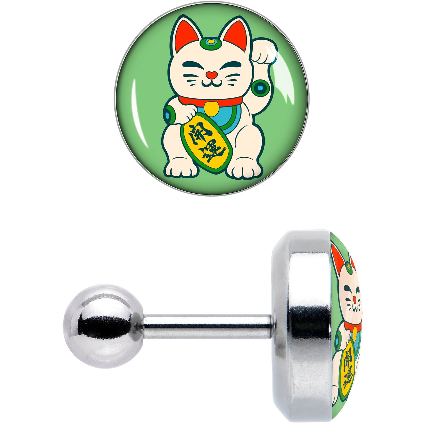 16G 1/4 Waving Cat Cartilage Tragus Earring by Onyx O