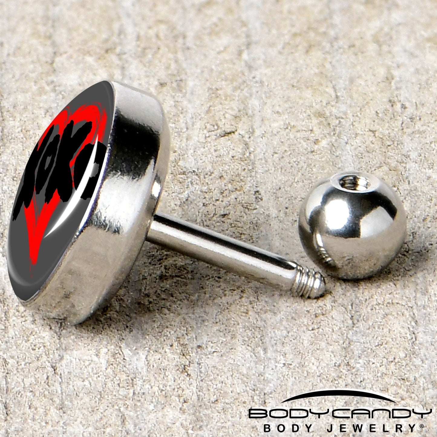 16G 1/4 XOXO Heart Tragus Cartilage Earring by Onyx O