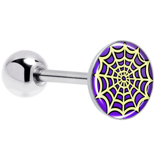 Two Tone Spider Web Barbell Tongue Ring by Onyx O