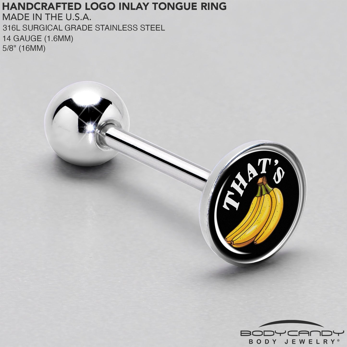 That is Bananas Barbell Tongue Ring by Onyx O