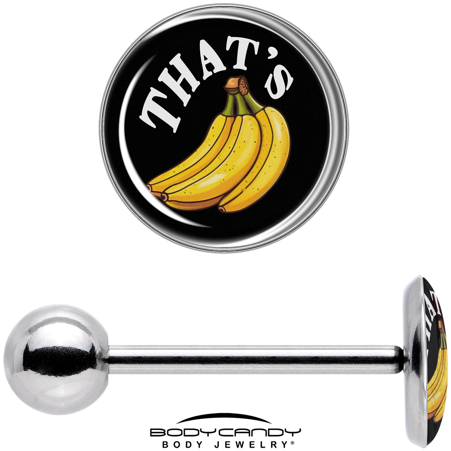 That is Bananas Barbell Tongue Ring by Onyx O