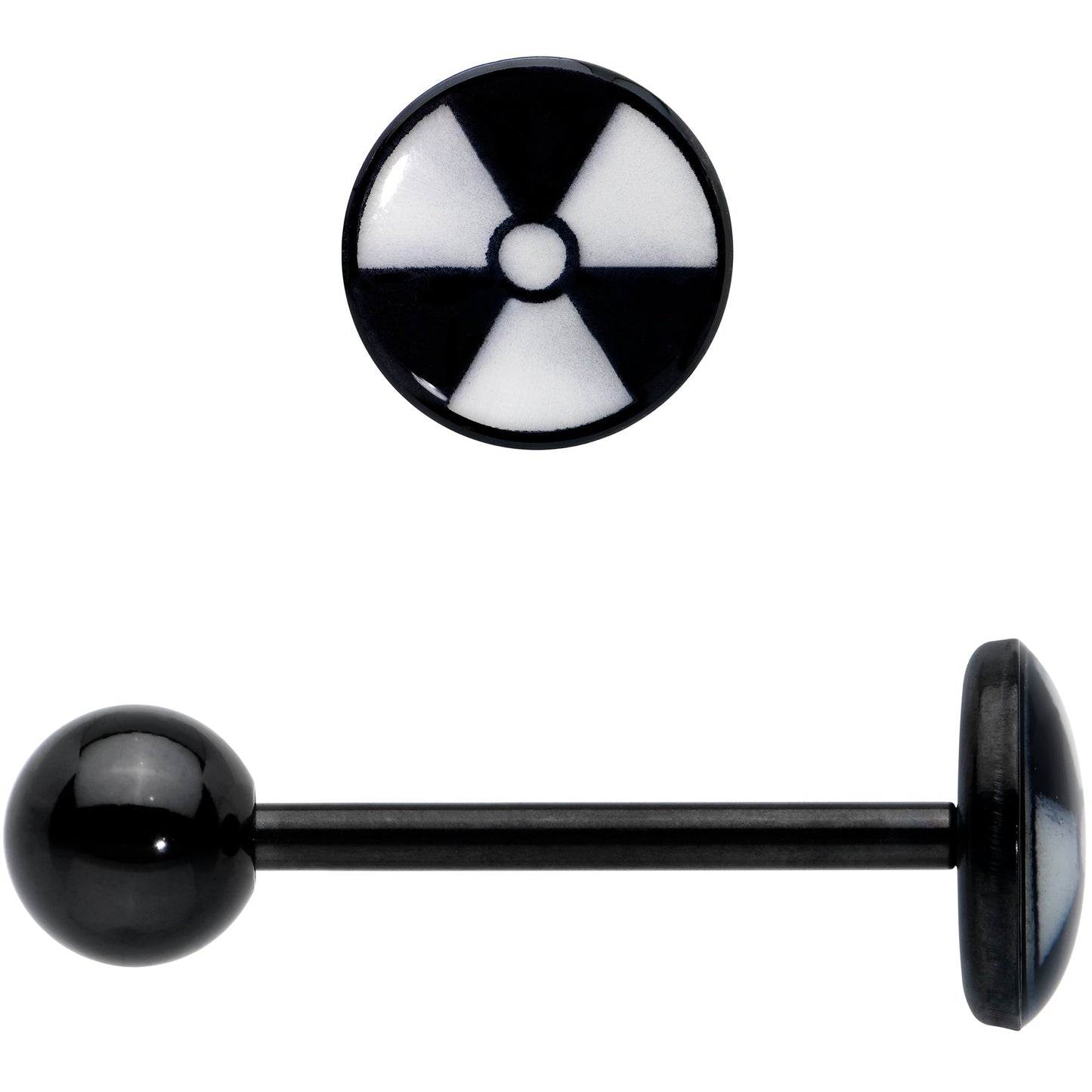 Glow in the Dark Black Anodized Radioactive Barbell Tongue Ring by Onyx O