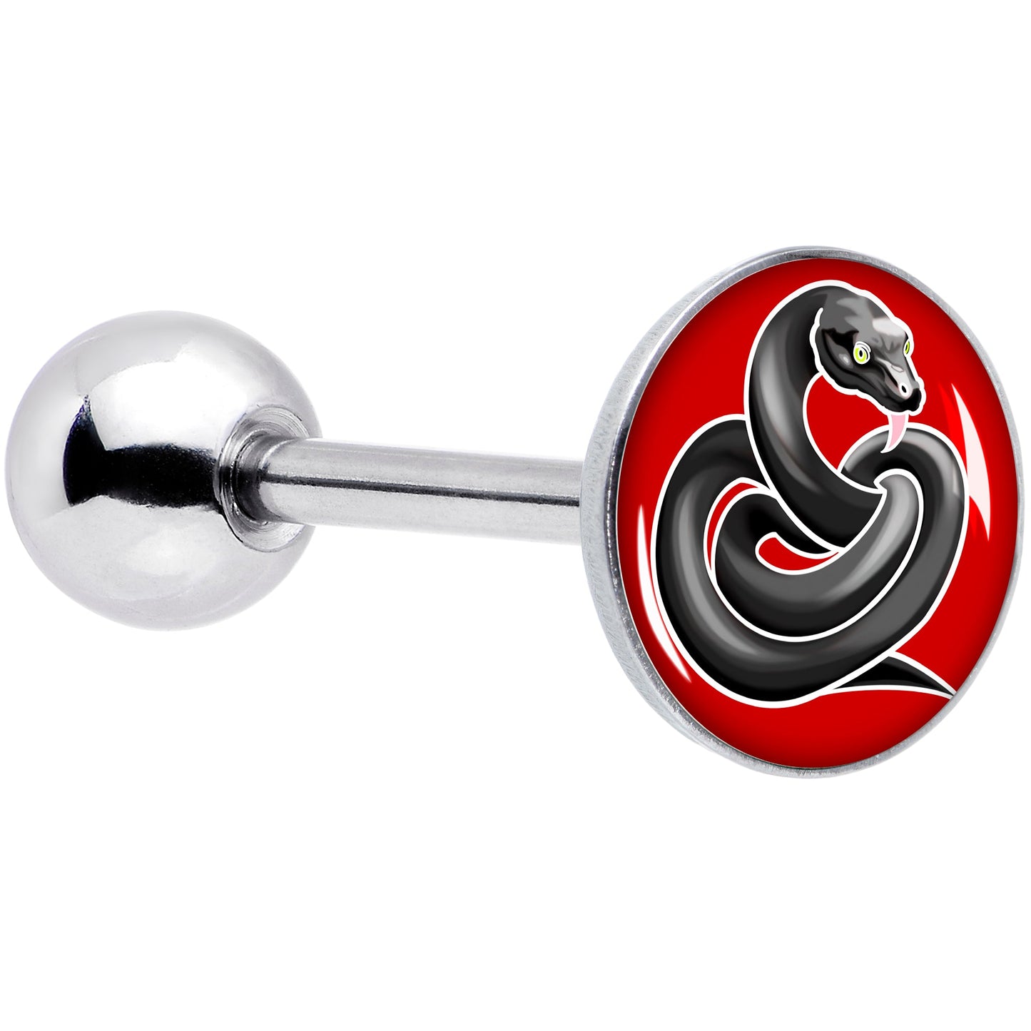 Black Snake Barbell Tongue Ring by Onyx O