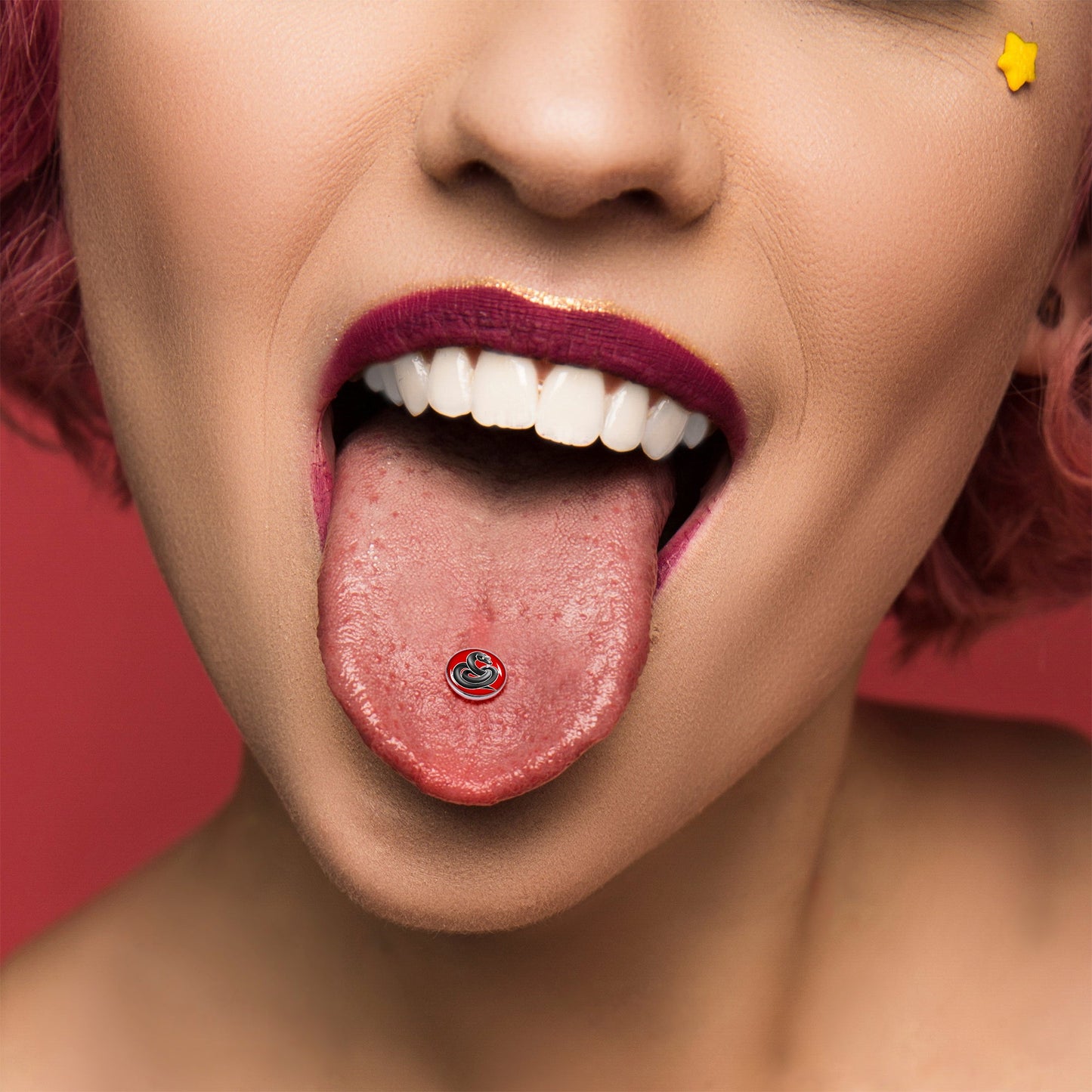 Black Snake Barbell Tongue Ring by Onyx O