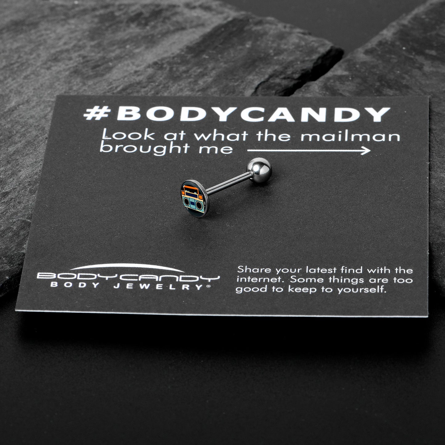 Retro Boombox Barbell Tongue Ring by Onyx O