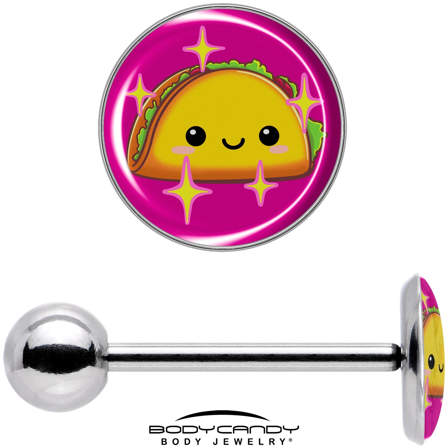 Mexican Fiesta Cute Taco Barbell Tongue Ring by Onyx O