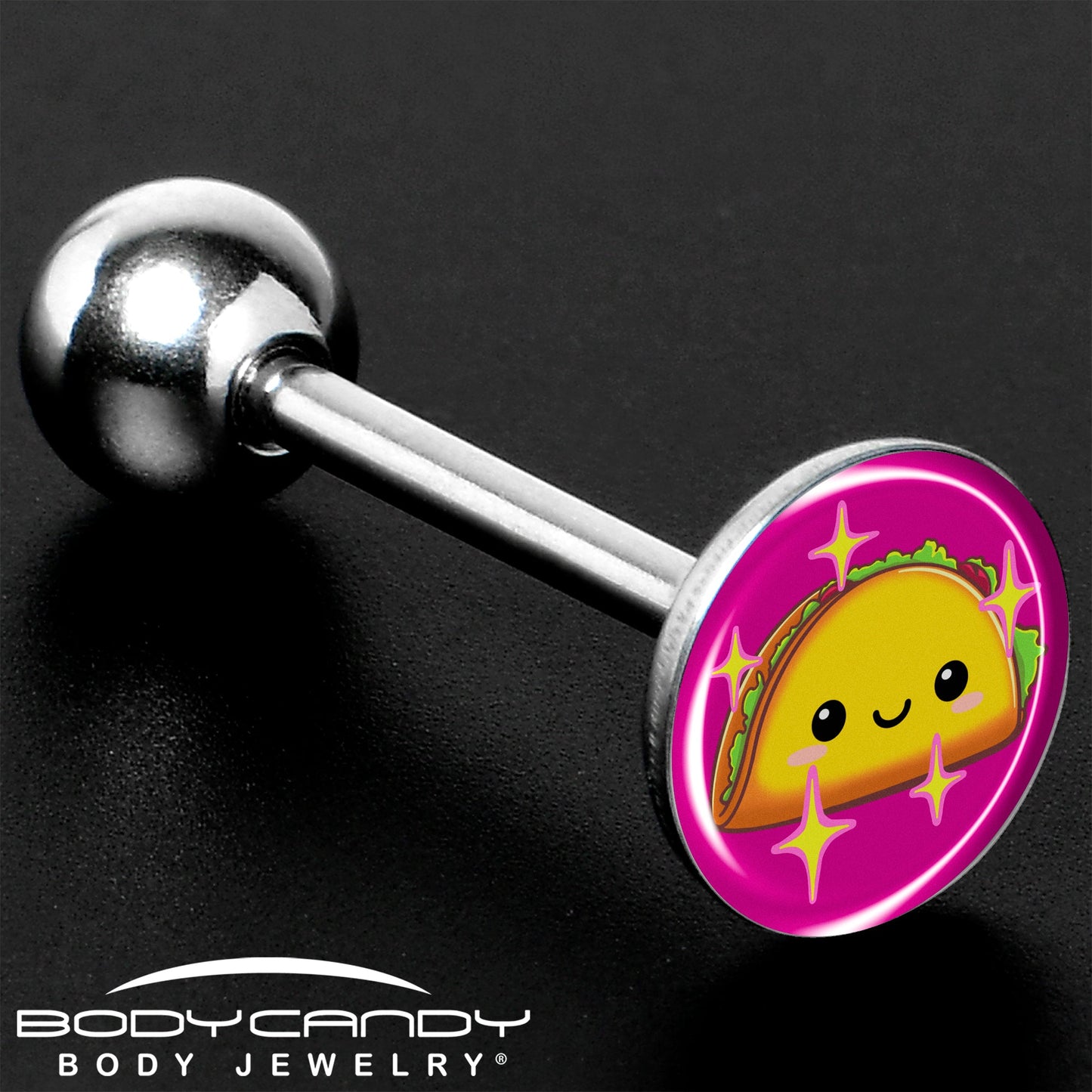 Mexican Fiesta Cute Taco Barbell Tongue Ring by Onyx O