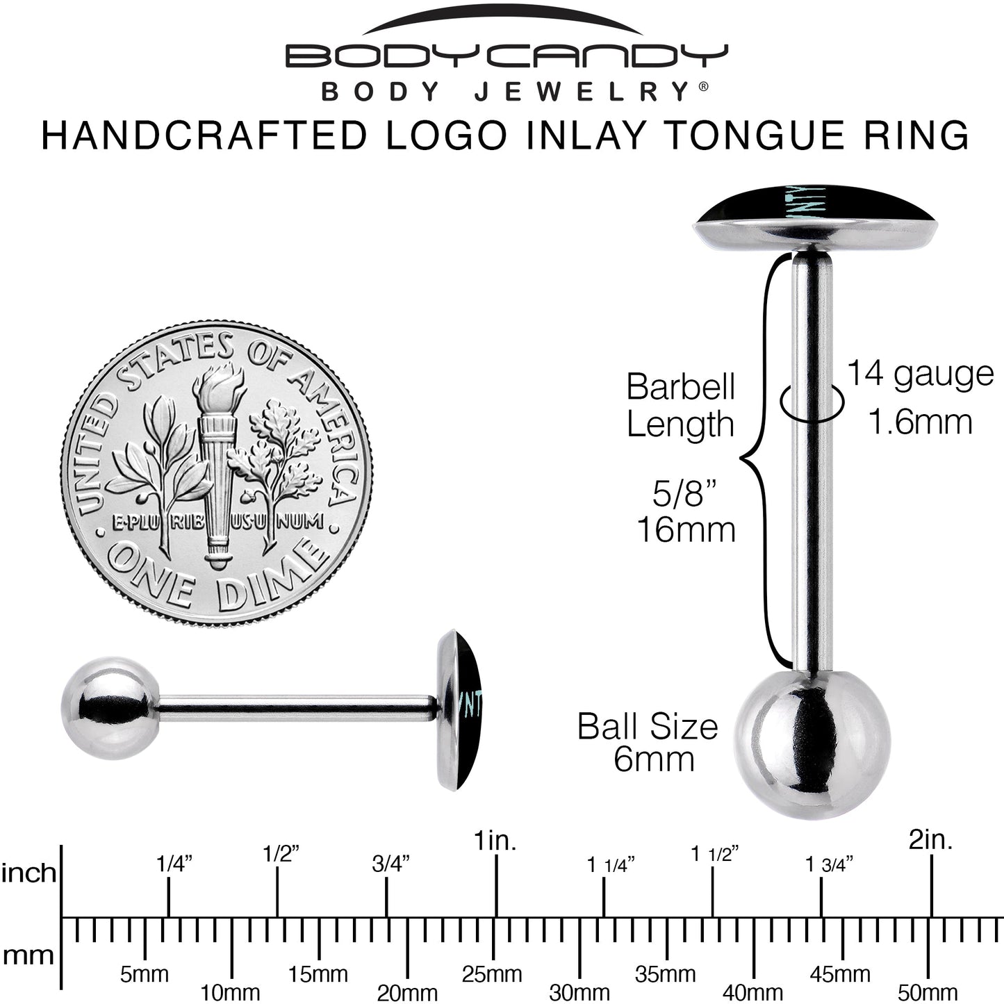 Phrase Logo CVNTY Barbell Tongue Ring by Onyx O