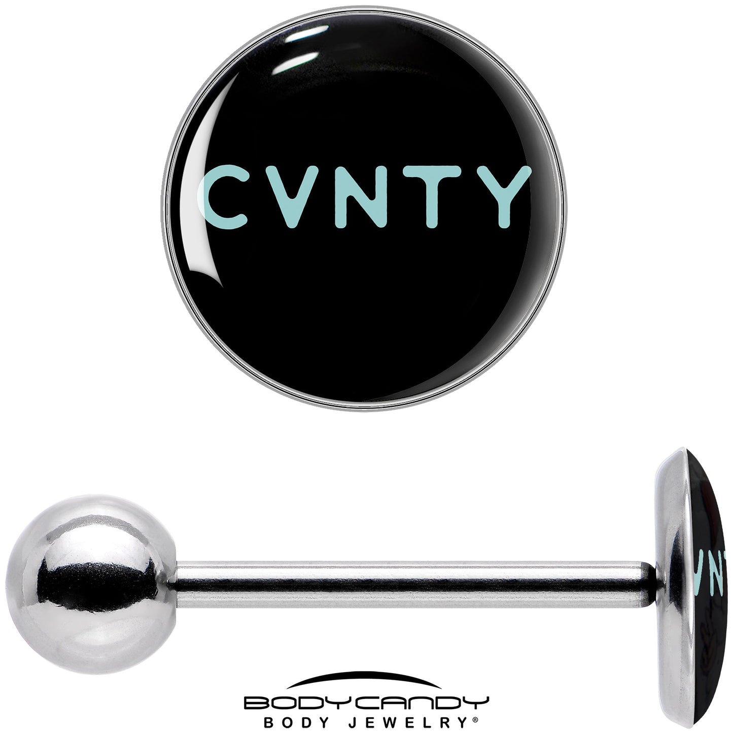Phrase Logo CVNTY Barbell Tongue Ring by Onyx O