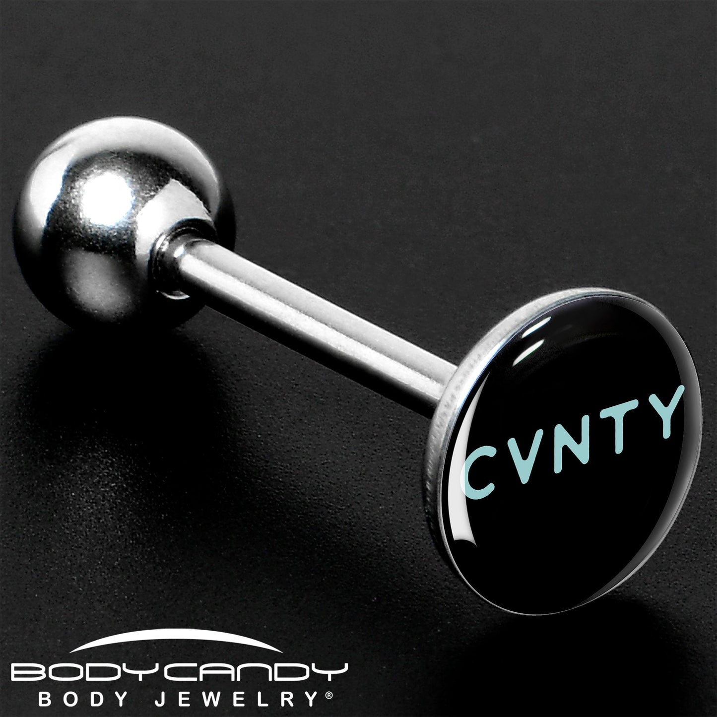 Phrase Logo CVNTY Barbell Tongue Ring by Onyx O