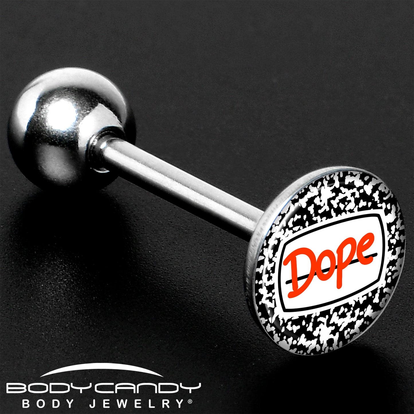 Dope Composition Notebook Barbell Tongue Ring by Onyx O