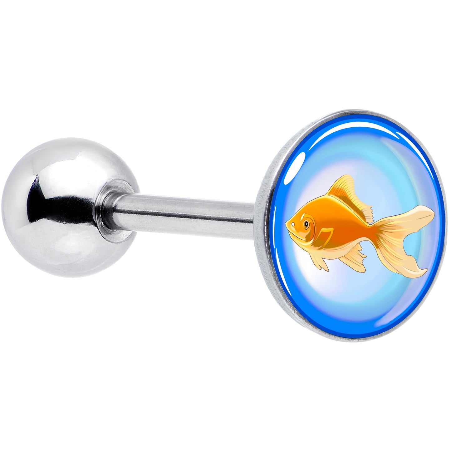Gold Fish Barbell Tongue Ring by Onyx O