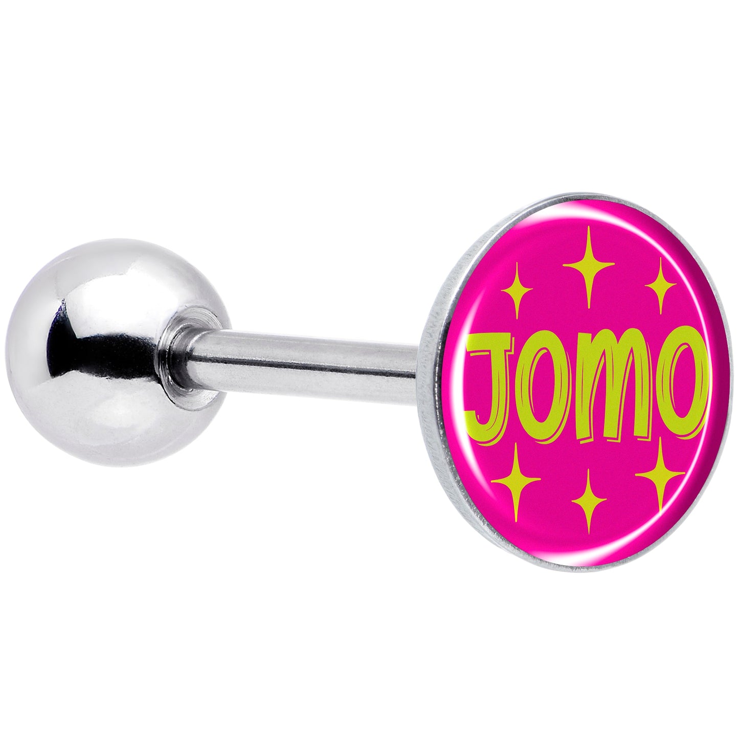 Pink JOMO Barbell Tongue Ring by Onyx O