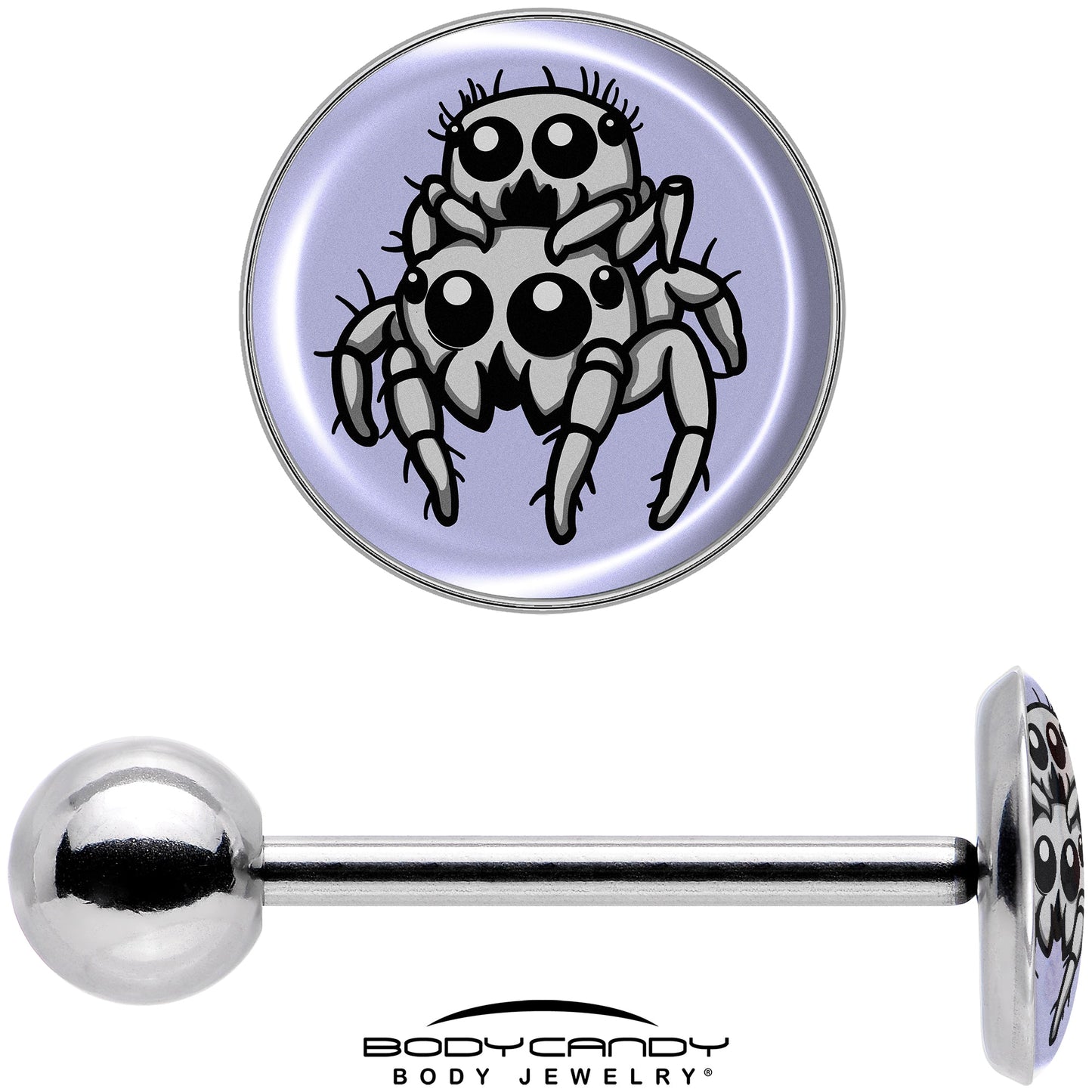 Leaping Leapfrog Spiders Barbell Tongue Ring by Onyx O