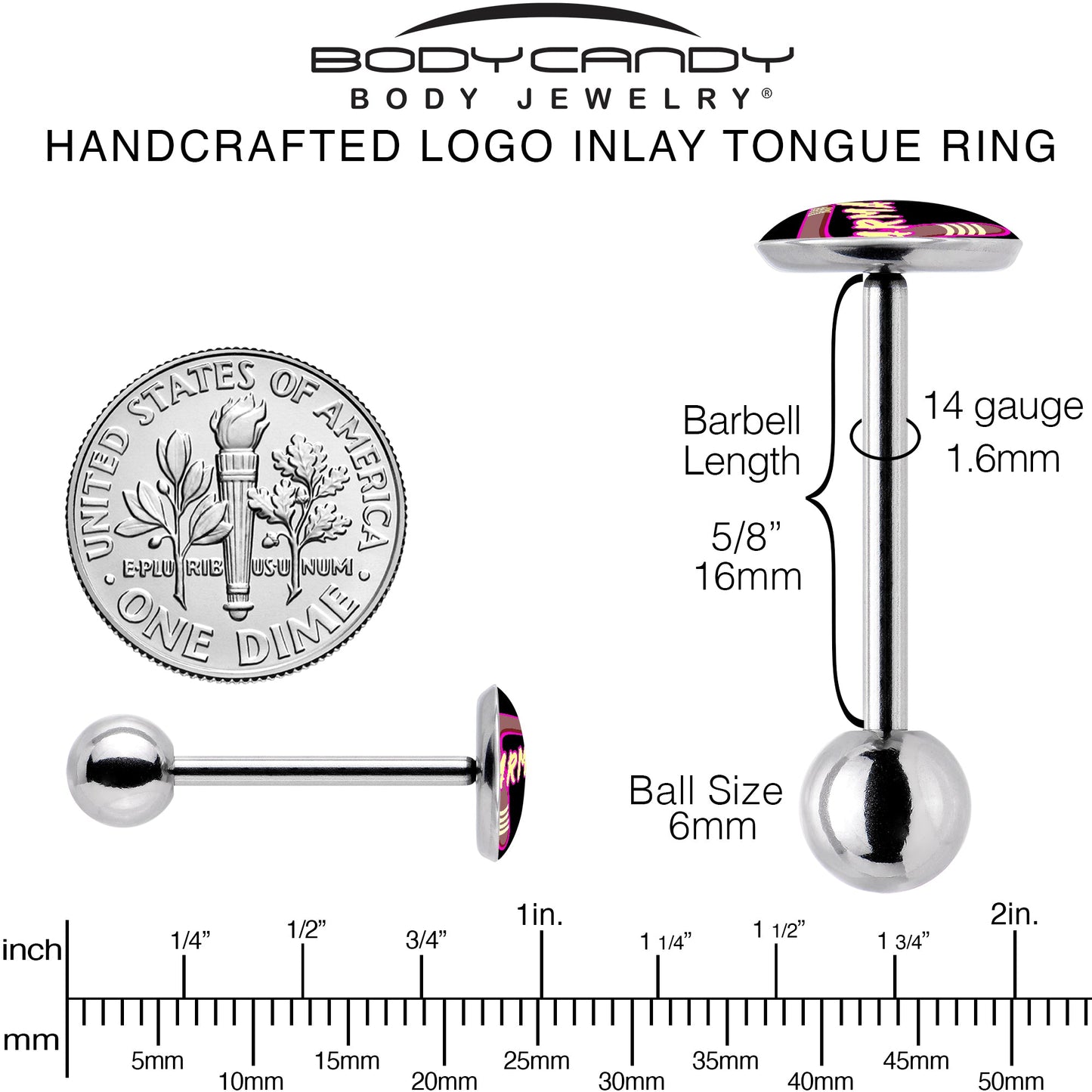 Karmic Boomerang Barbell Tongue Ring by Onyx O