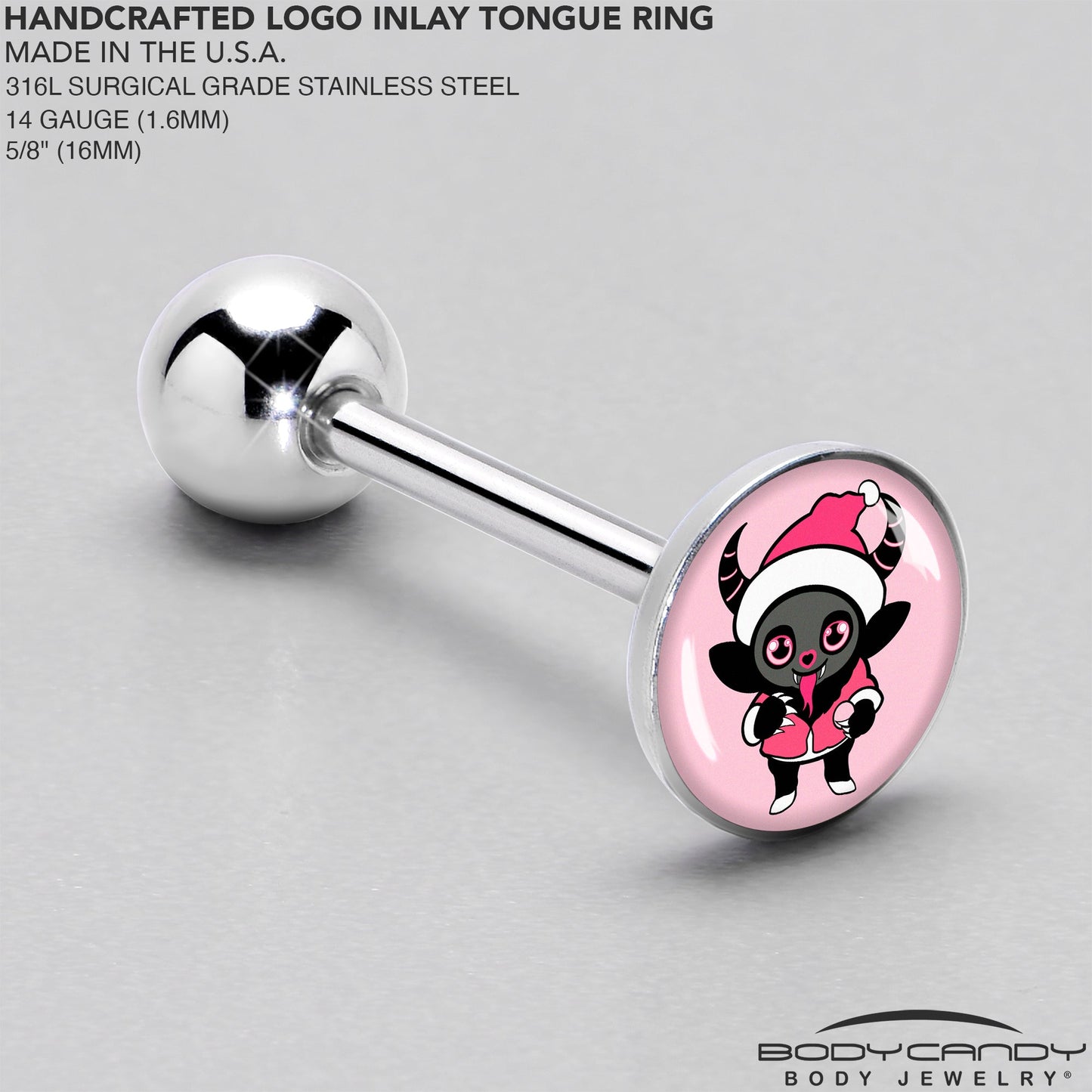 Krampus Cutie Holiday Barbell Tongue Ring by Onyx O
