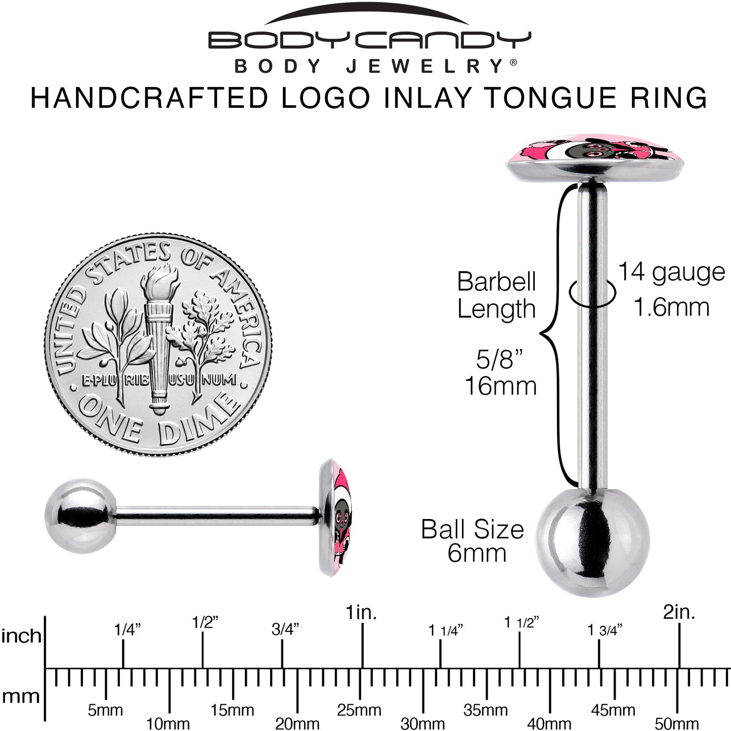 Krampus Cutie Holiday Barbell Tongue Ring by Onyx O