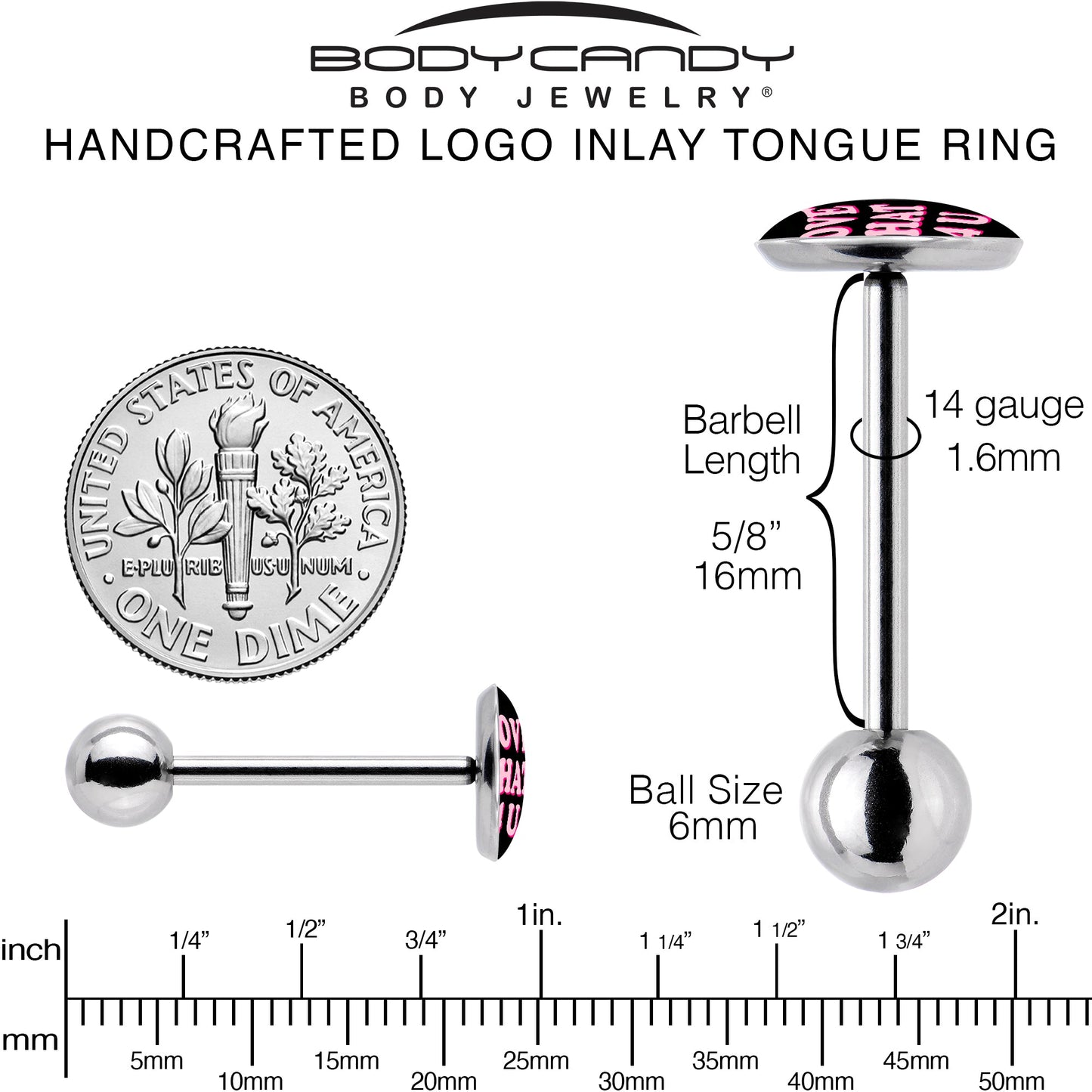 Love That 4 You Barbell Tongue Ring by Onyx O